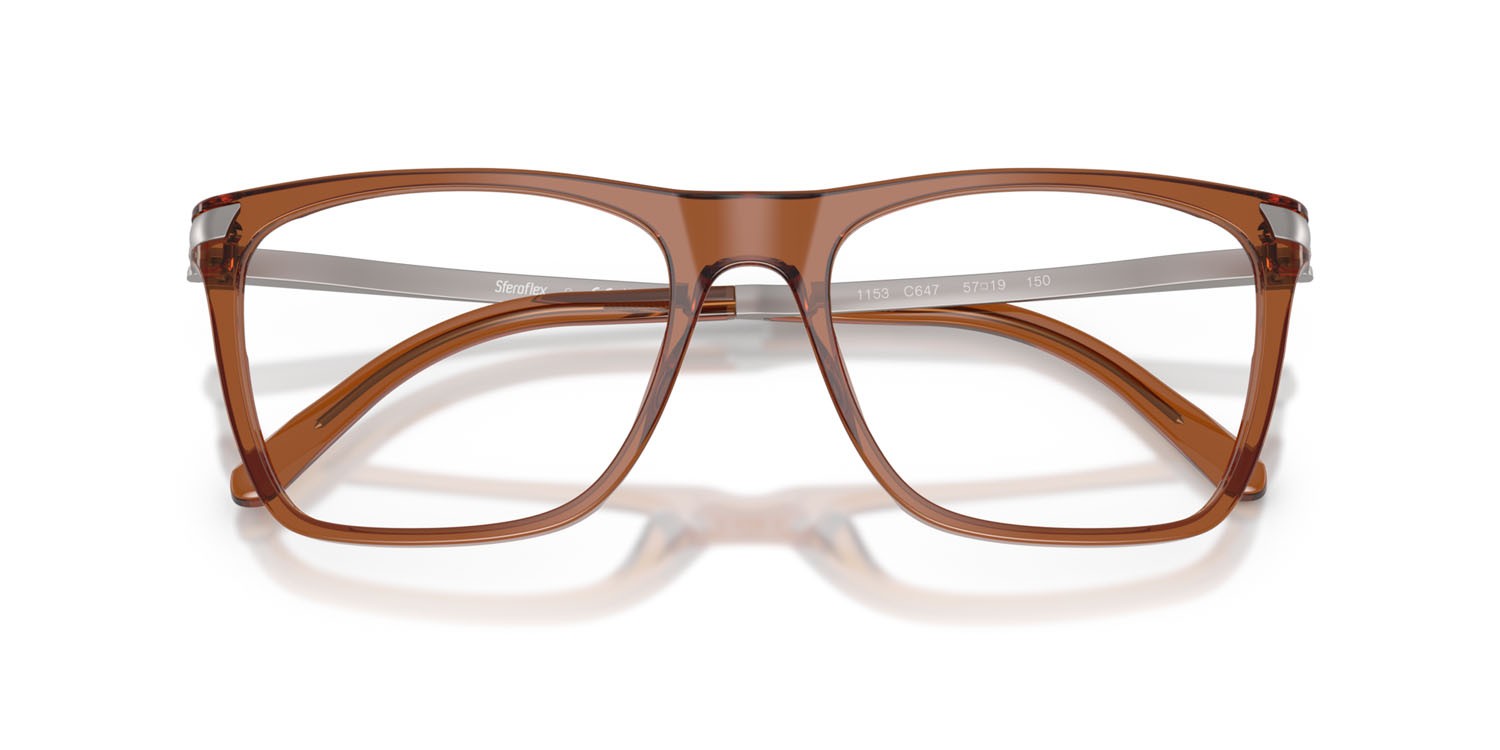 Eyeglasses Sferoflex SF 1153 (C647) color marrone trasparente lucido shape square lenses lente demo