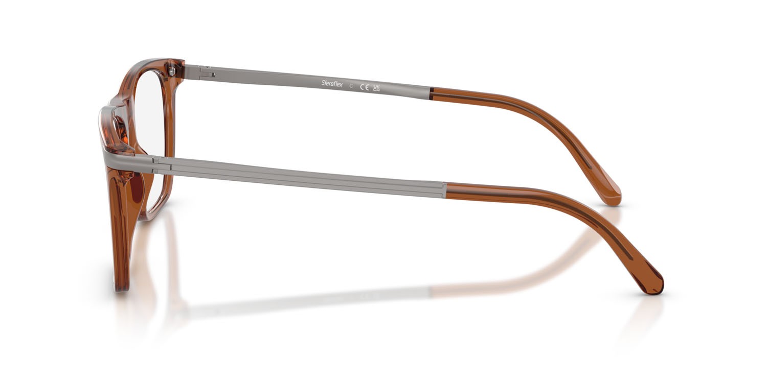 Eyeglasses Sferoflex SF 1153 (C647) color marrone trasparente lucido shape square lenses lente demo