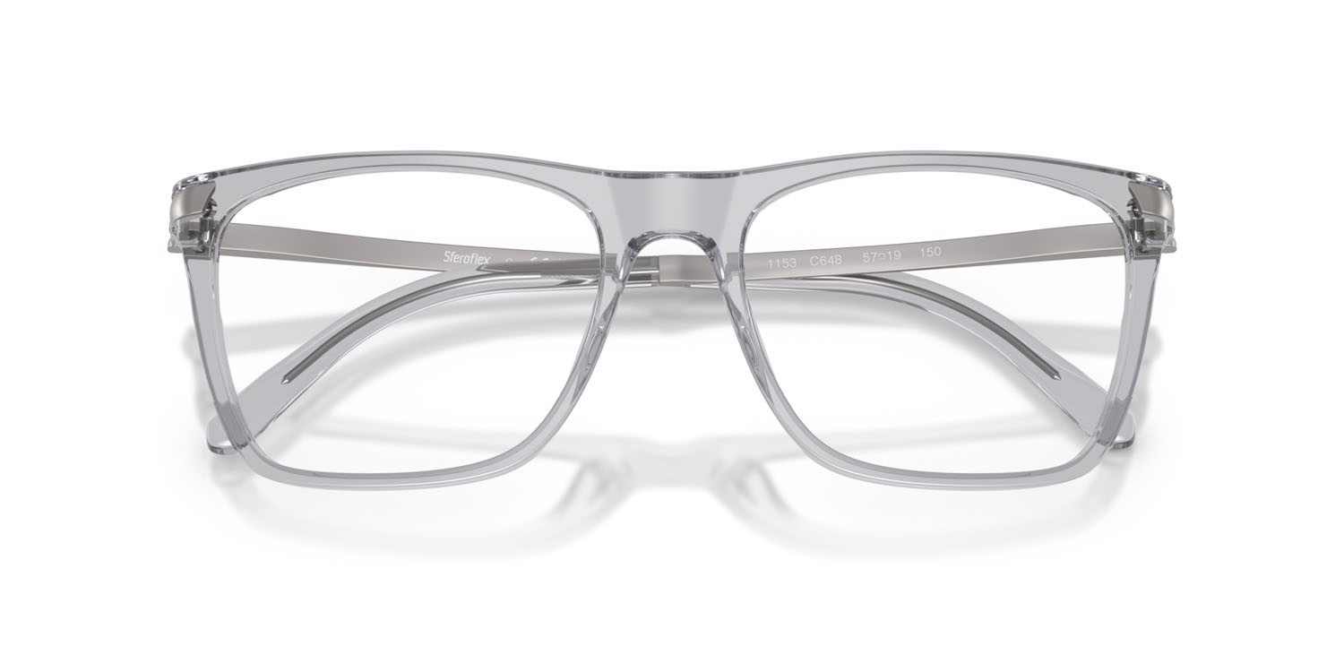 Eyeglasses Sferoflex SF 1153 (C648) color grigio trasparente lucido shape square lenses lente demo