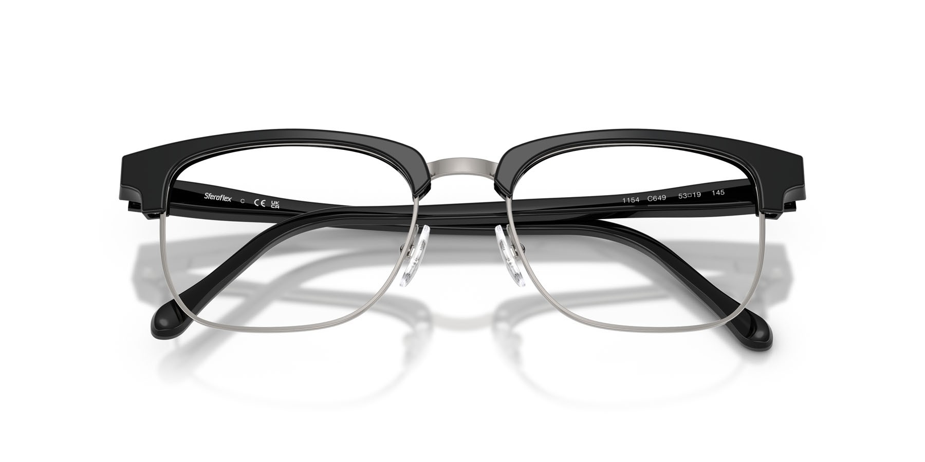 Eyeglasses Sferoflex SF 1154 (C649) color nero lucido shape square lenses lente demo