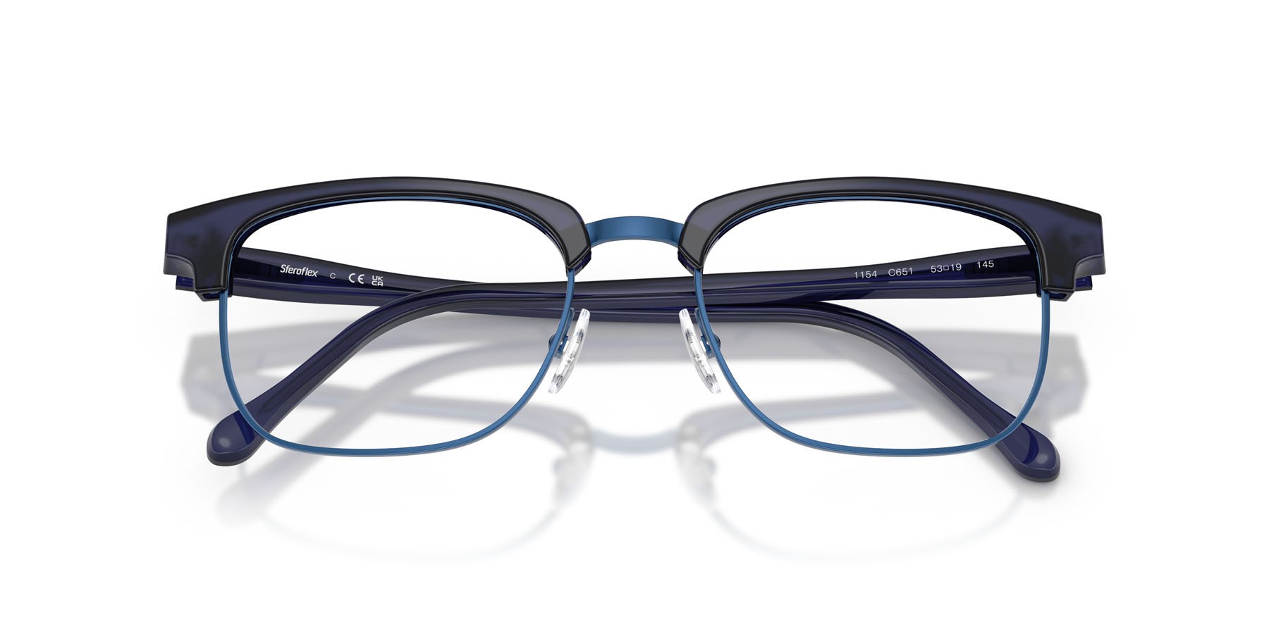 Eyeglasses Sferoflex SF 1154 (C651) color blu opalino shape square lenses lente demo