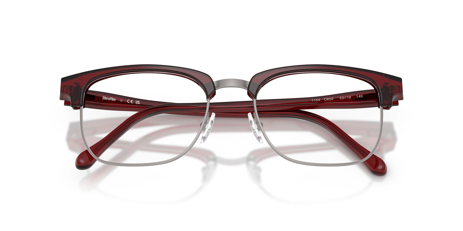 Eyeglasses Sferoflex SF 1154 (C652) color bordeaux opalescente shape square lenses lente demo