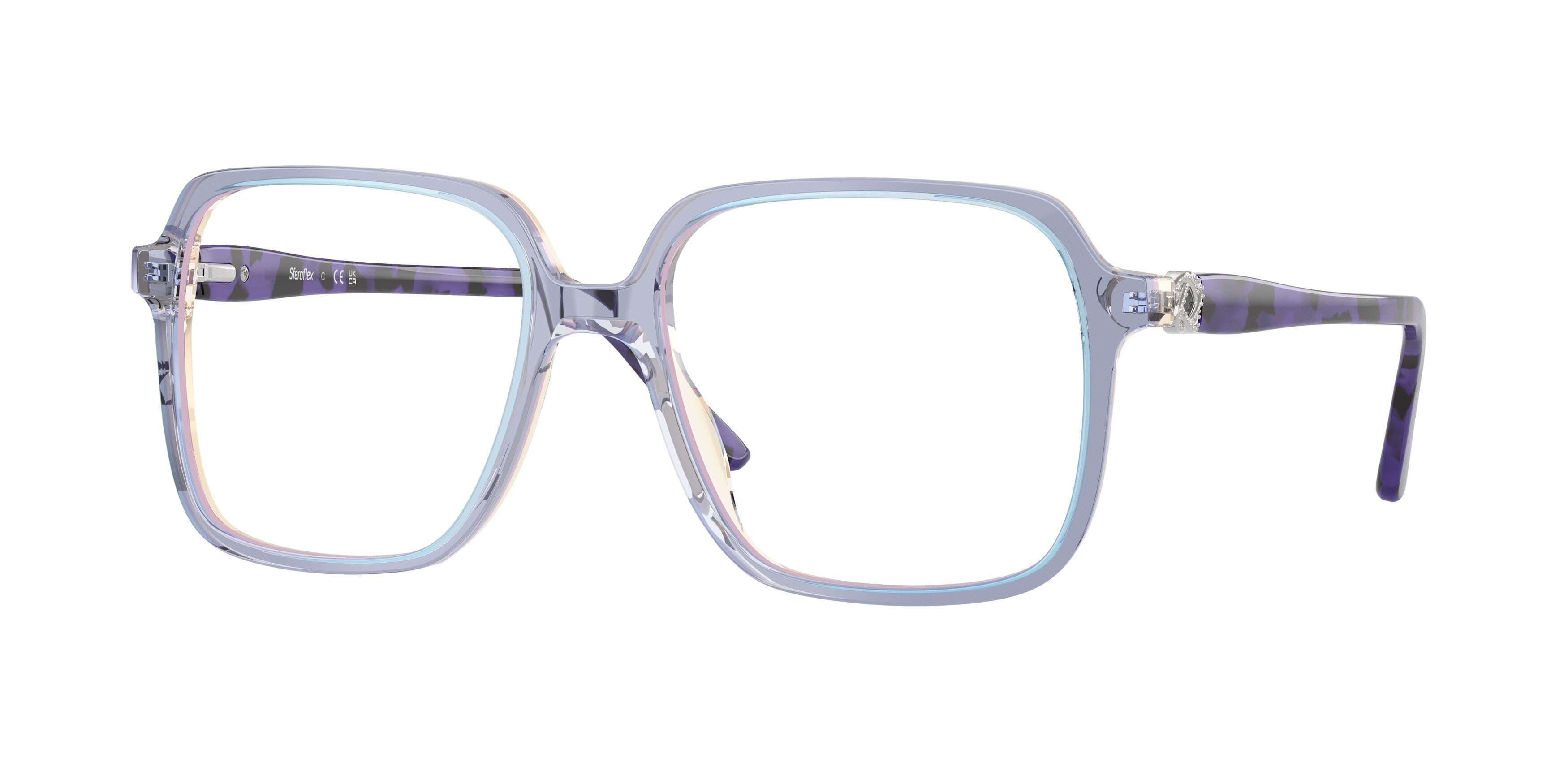 Eyeglasses Sferoflex SF 1581 (C352) color azzurro/violetto/giallo shape square lenses lente demo
