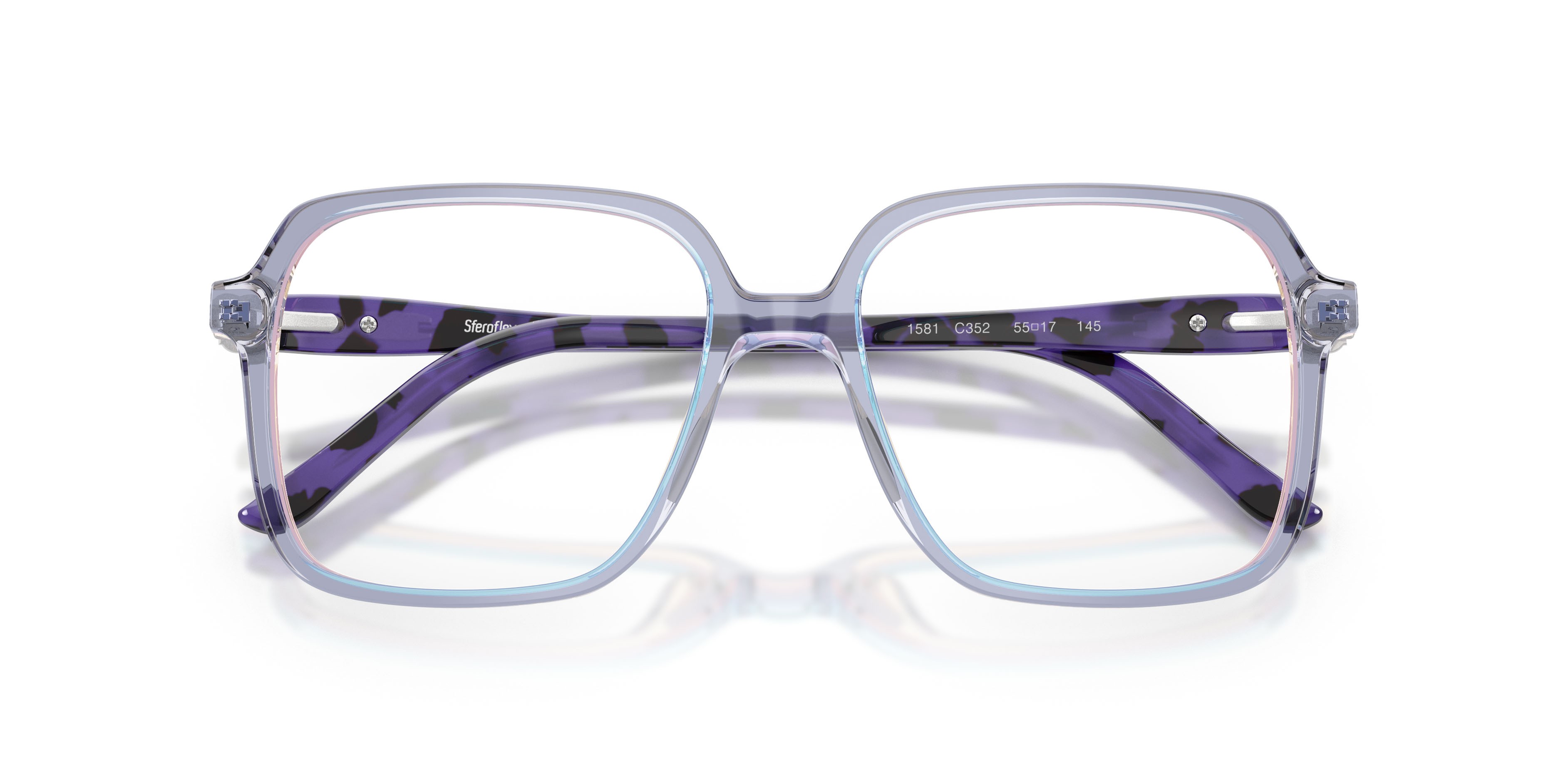 Eyeglasses Sferoflex SF 1581 (C352) color azzurro/violetto/giallo shape square lenses lente demo