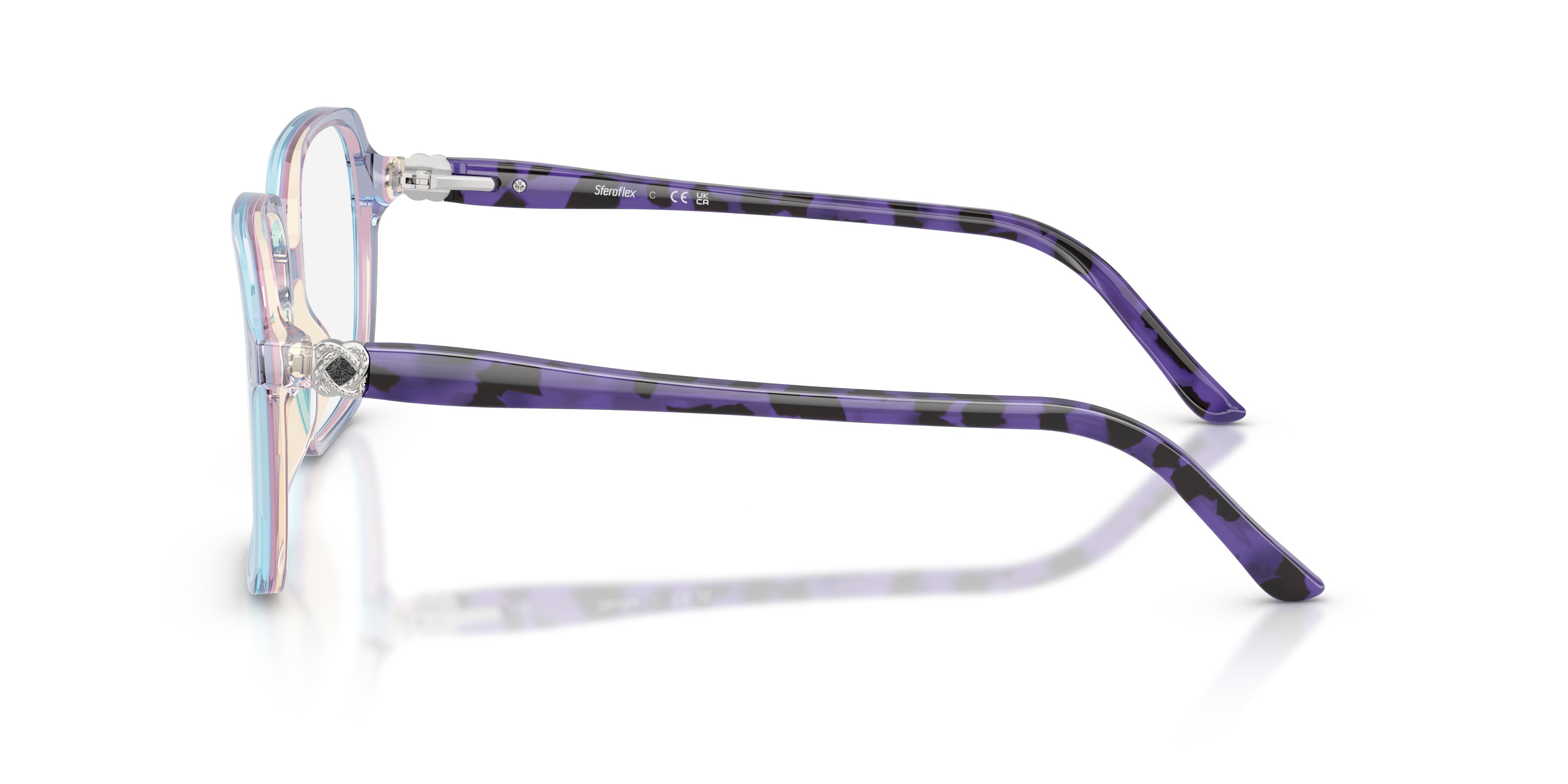 Eyeglasses Sferoflex SF 1581 (C352) color azzurro/violetto/giallo shape square lenses lente demo