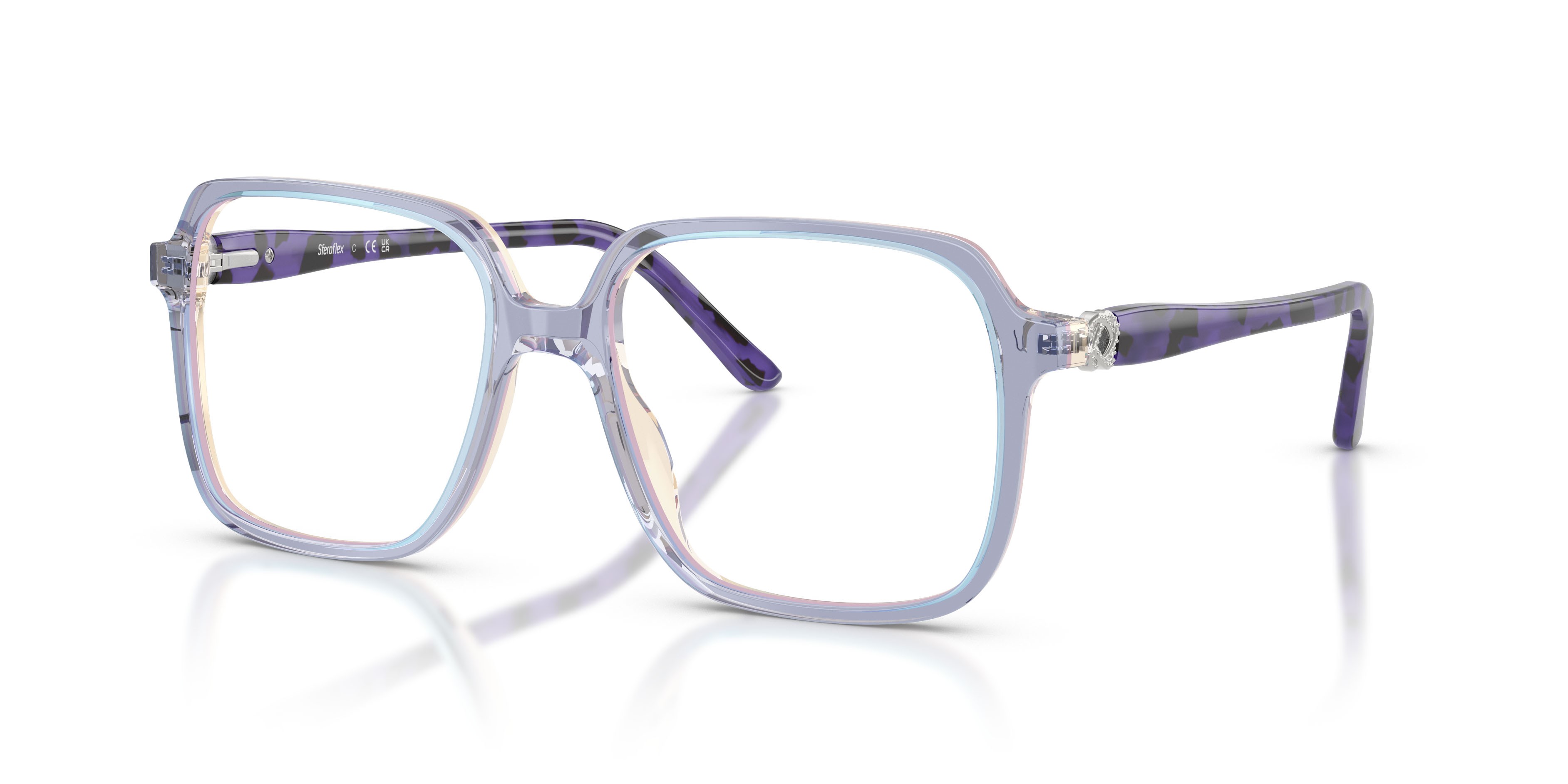 Eyeglasses Sferoflex SF 1581 (C352) color azzurro/violetto/giallo shape square lenses lente demo