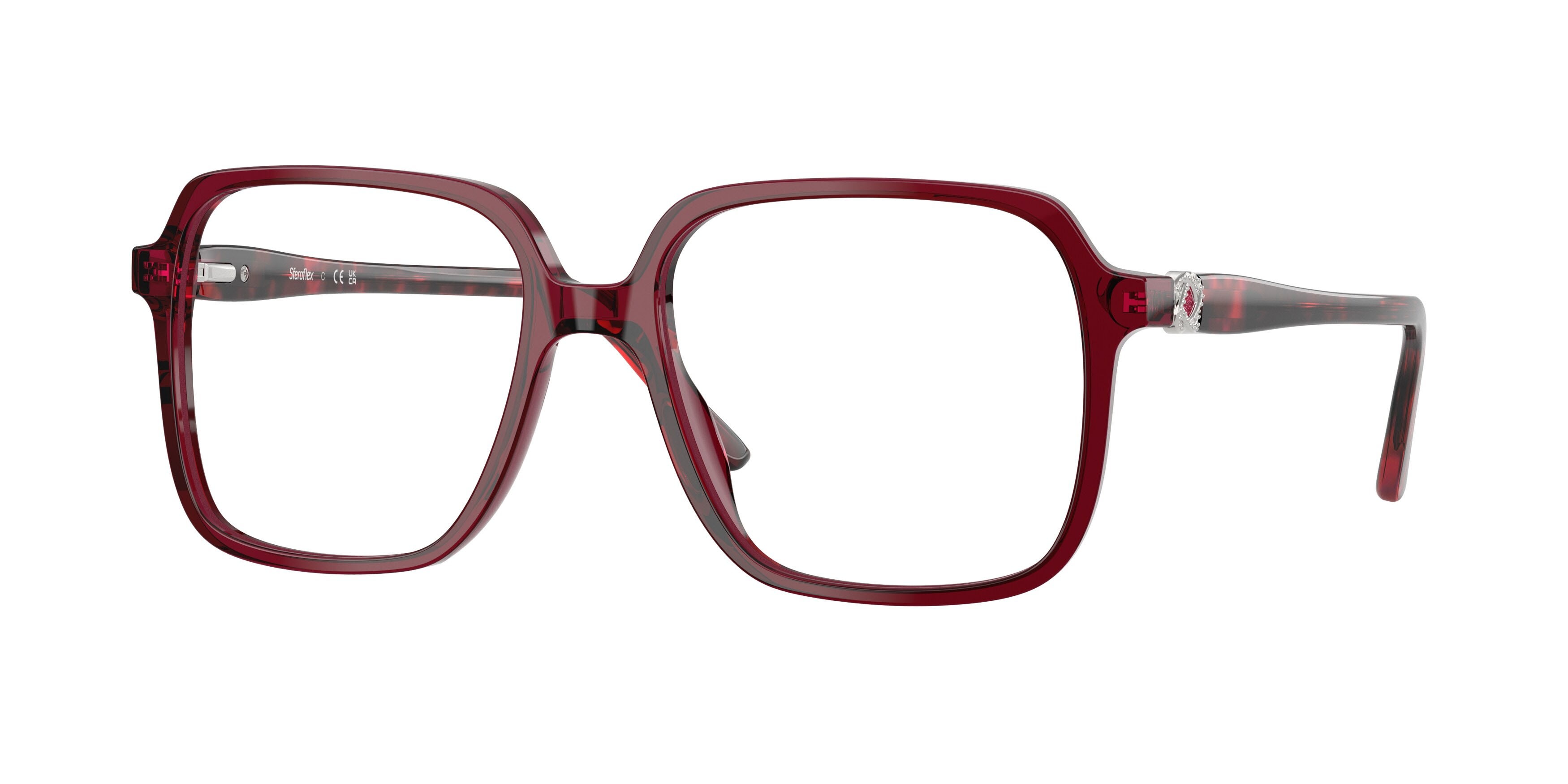 Eyeglasses Sferoflex SF 1581 (C654) color rubino shape square lenses lente demo