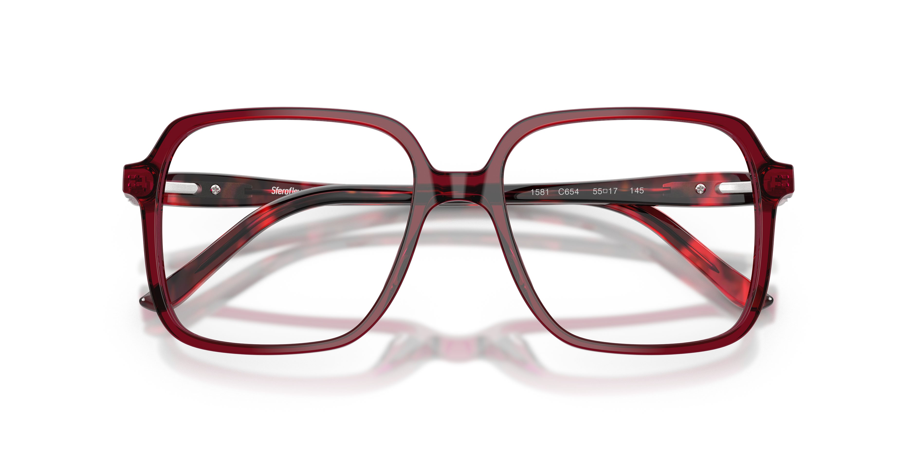 Eyeglasses Sferoflex SF 1581 (C654) color rubino shape square lenses lente demo