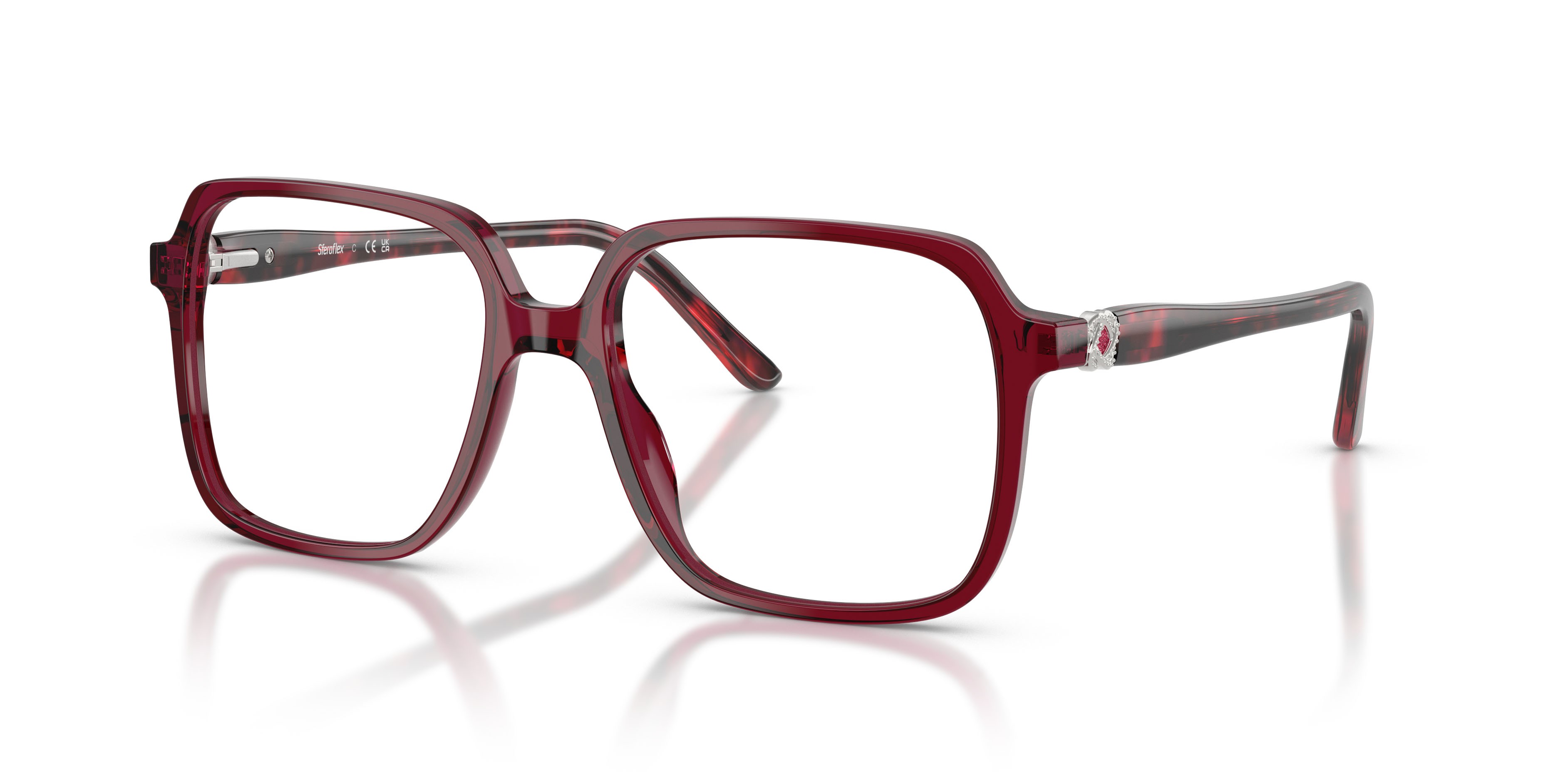 Eyeglasses Sferoflex SF 1581 (C654) color rubino shape square lenses lente demo