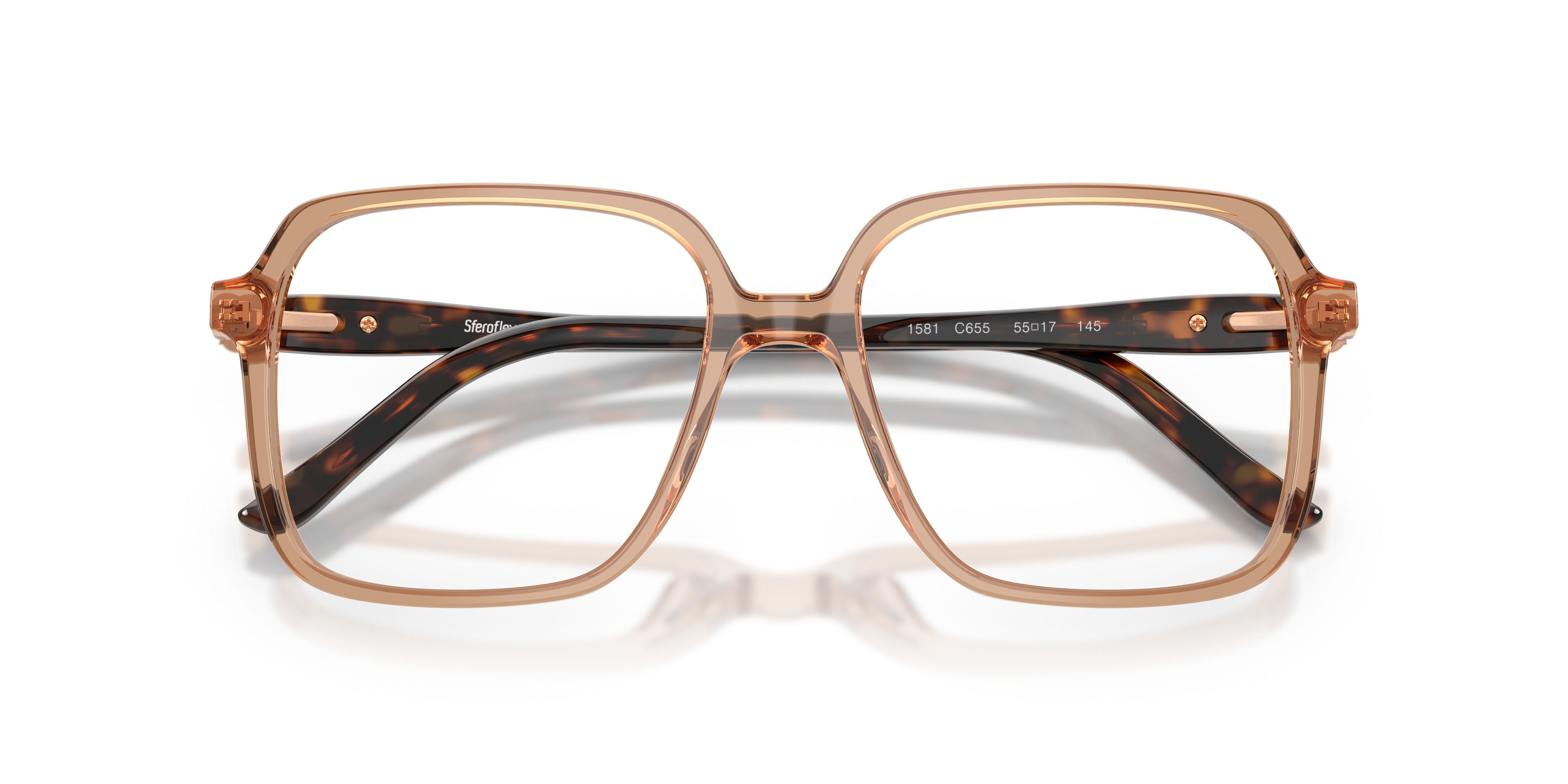 Eyeglasses Sferoflex SF 1581 (C655) color marrone lucido shape square lenses lente demo