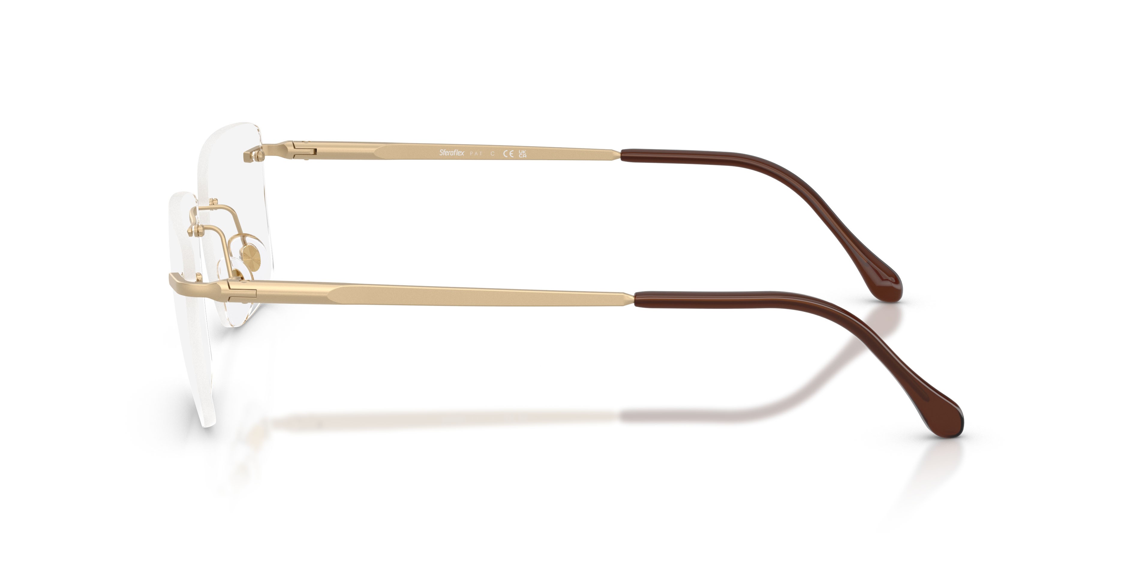 Eyeglasses Sferoflex SF 2304 (440S) color oro pallido opaco shape square lenses lente demo