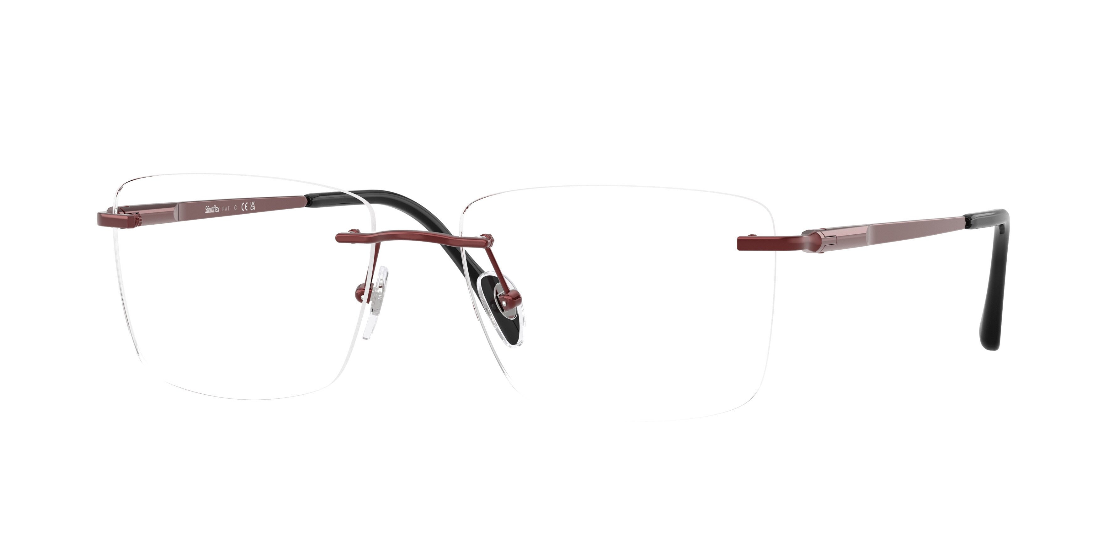 Eyeglasses Sferoflex SF 2304 (538) color bordeaux brillante shape square lenses lente demo