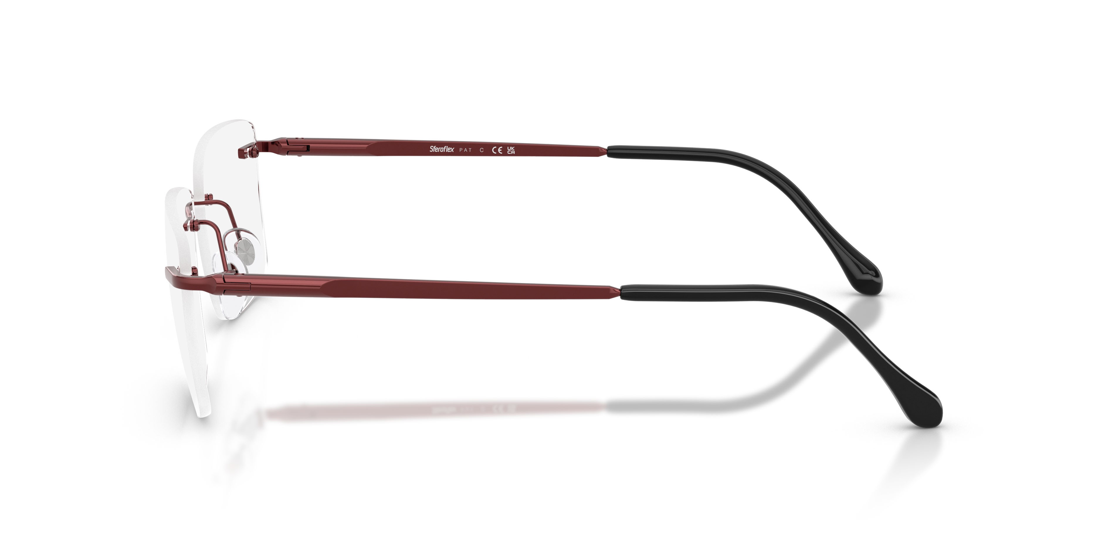 Eyeglasses Sferoflex SF 2304 (538) color bordeaux brillante shape square lenses lente demo