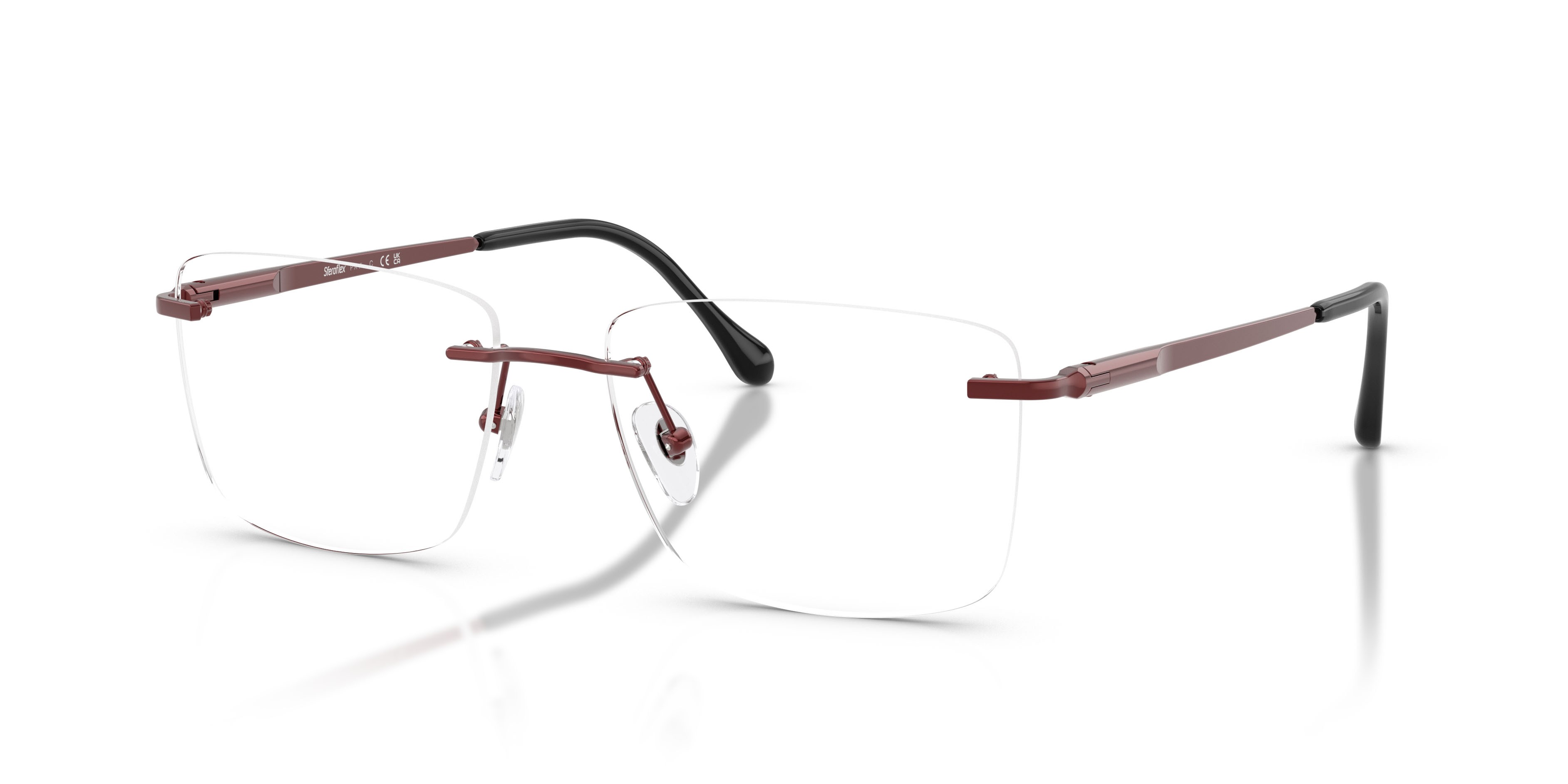 Eyeglasses Sferoflex SF 2304 (538) color bordeaux brillante shape square lenses lente demo