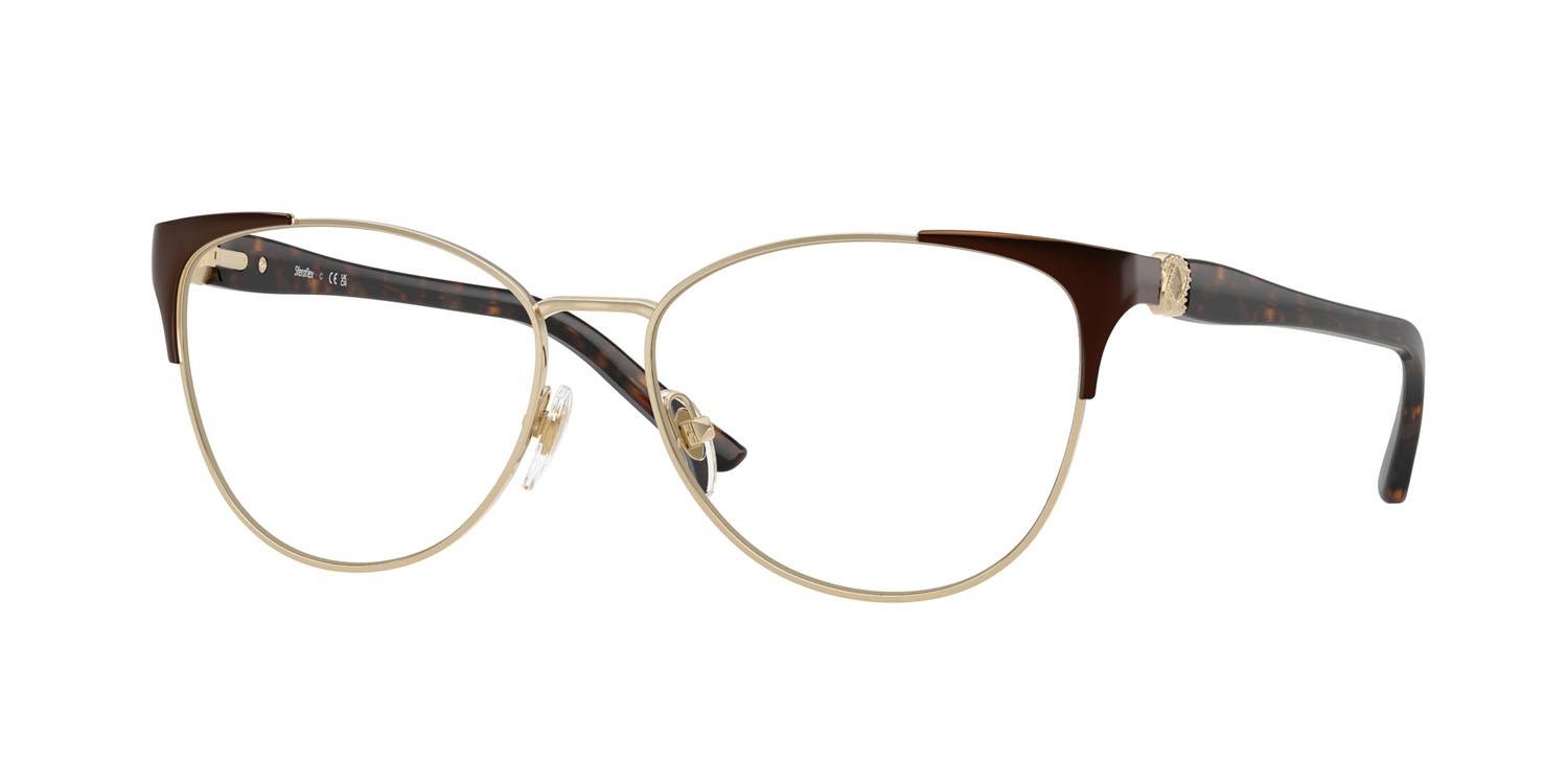 Eyeglasses Sferoflex SF 2603 (534) color oro pallido lucido/paper havana shape butterfly lenses lente demo