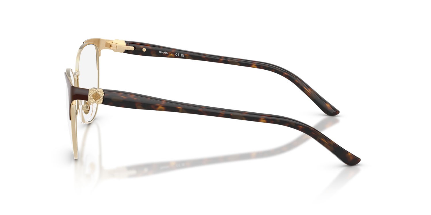 Eyeglasses Sferoflex SF 2603 (534) color oro pallido lucido/paper havana shape butterfly lenses lente demo