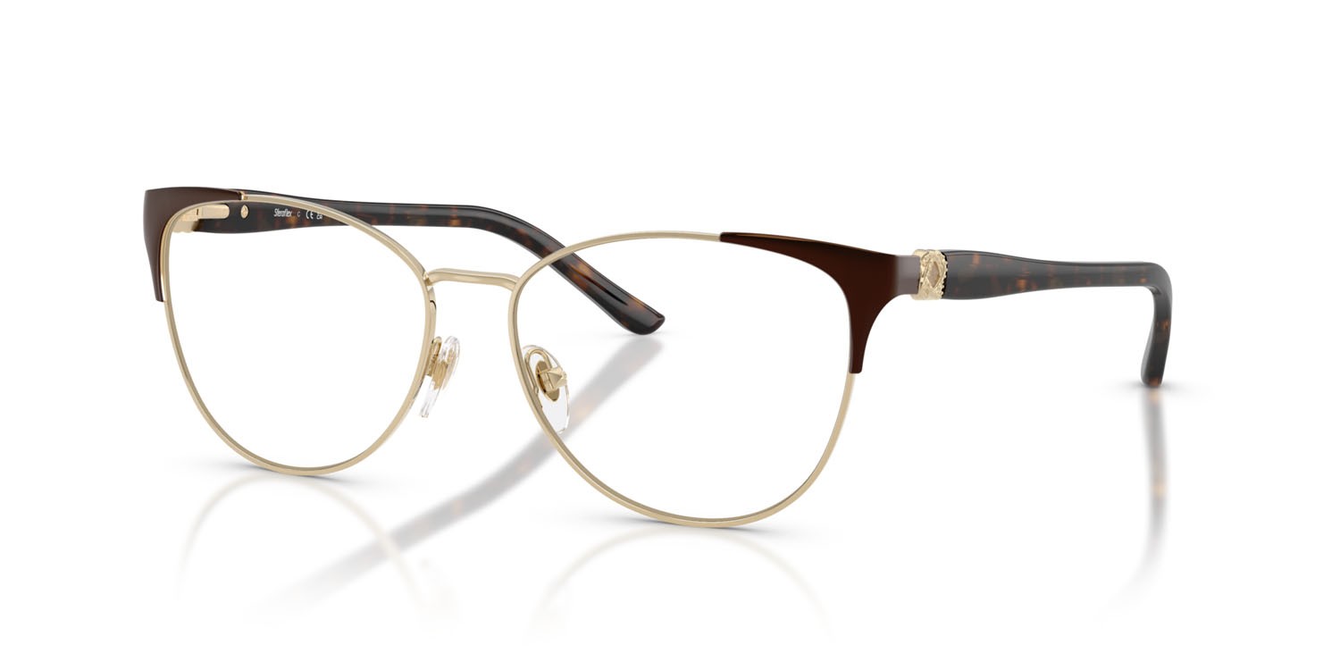 Eyeglasses Sferoflex SF 2603 (534) color oro pallido lucido/paper havana shape butterfly lenses lente demo