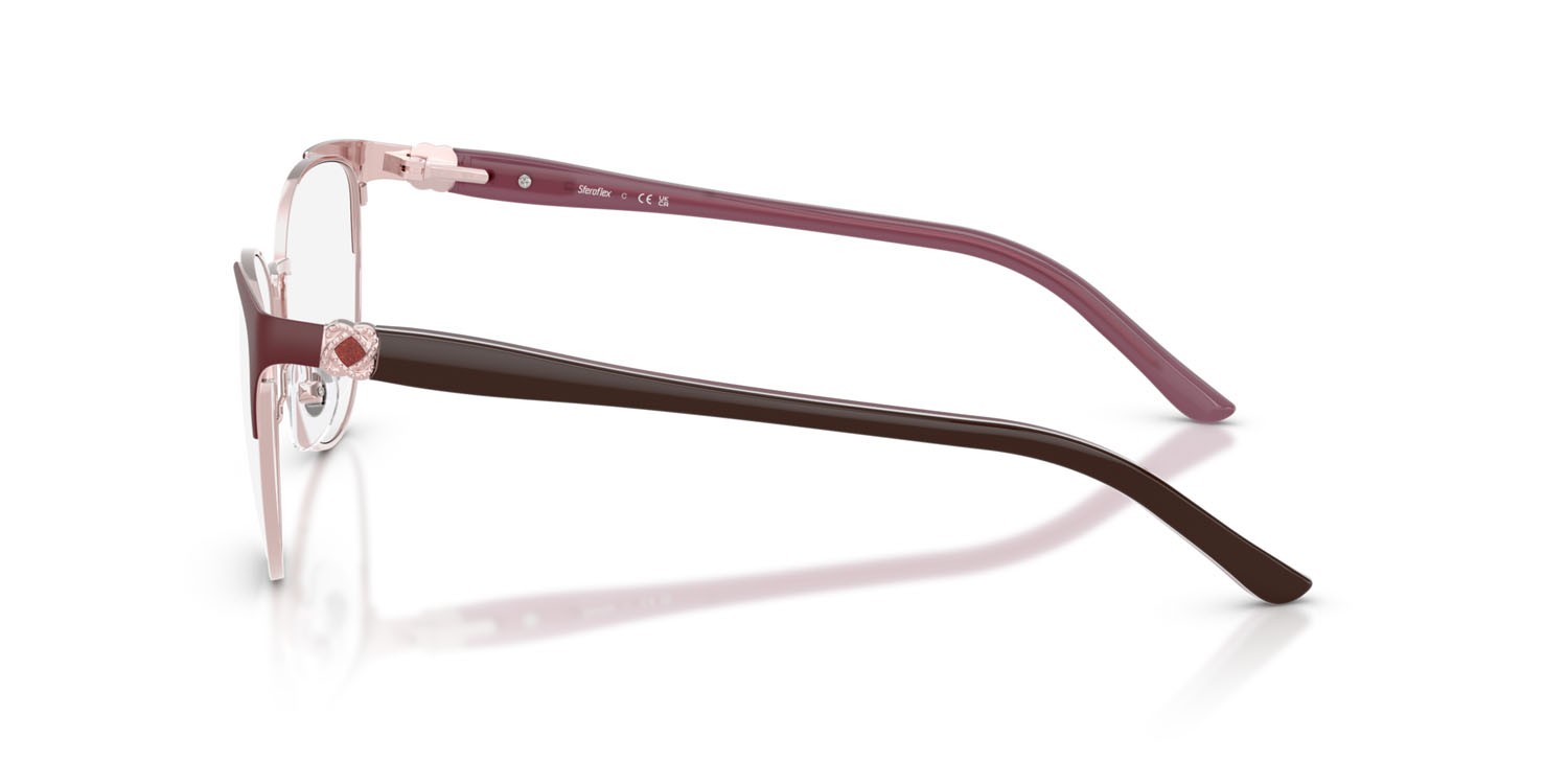 Eyeglasses Sferoflex SF 2603 (536) color rosa lucido/bordeaux gunmetal opaco shape butterfly lenses lente demo