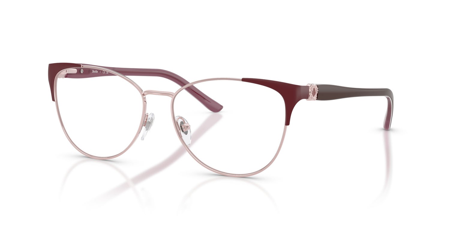 Eyeglasses Sferoflex SF 2603 (536) color rosa lucido/bordeaux gunmetal opaco shape butterfly lenses lente demo