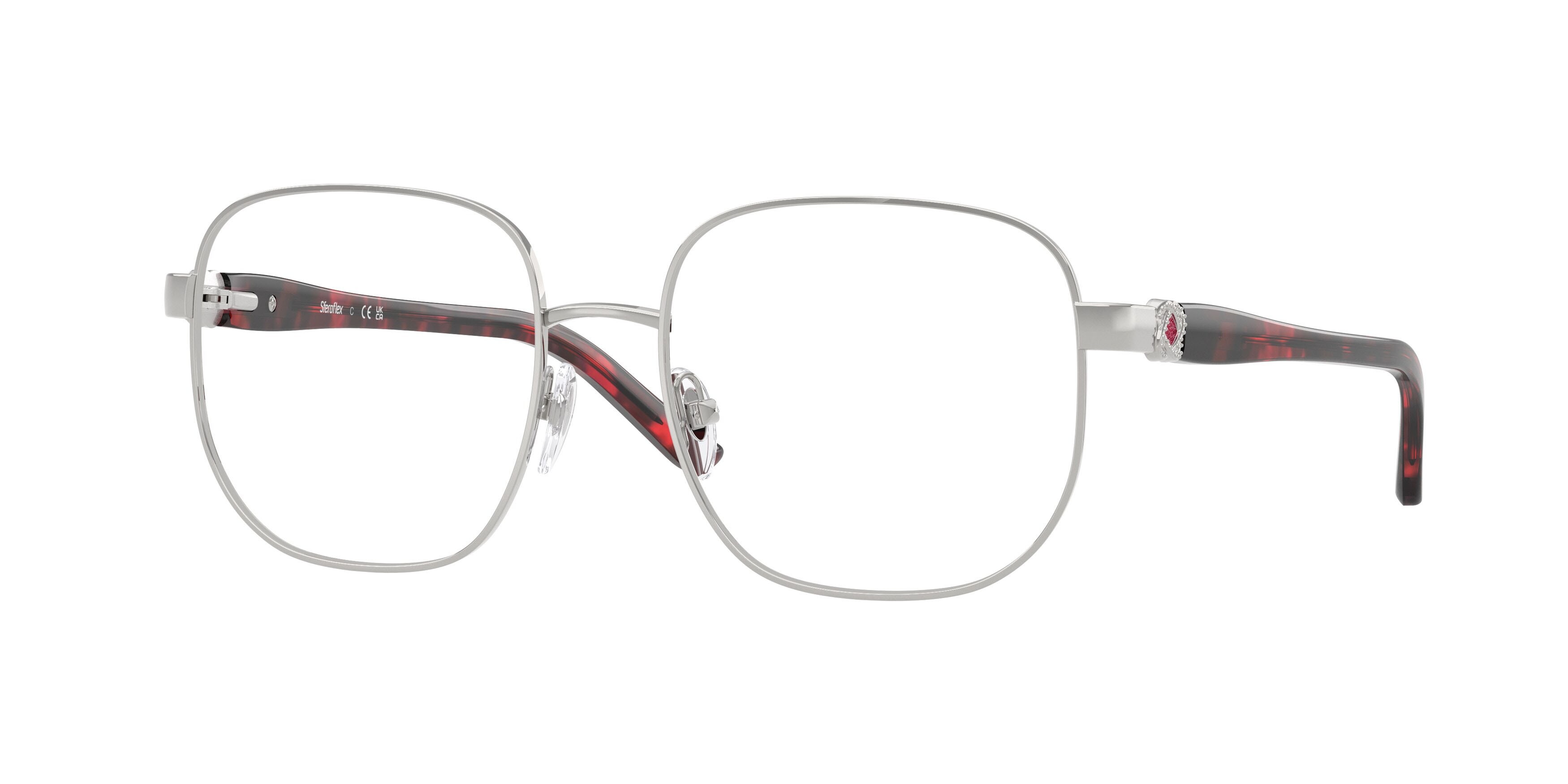Eyeglasses Sferoflex SF 2606 (103) color argento lucido shape square lenses lente demo