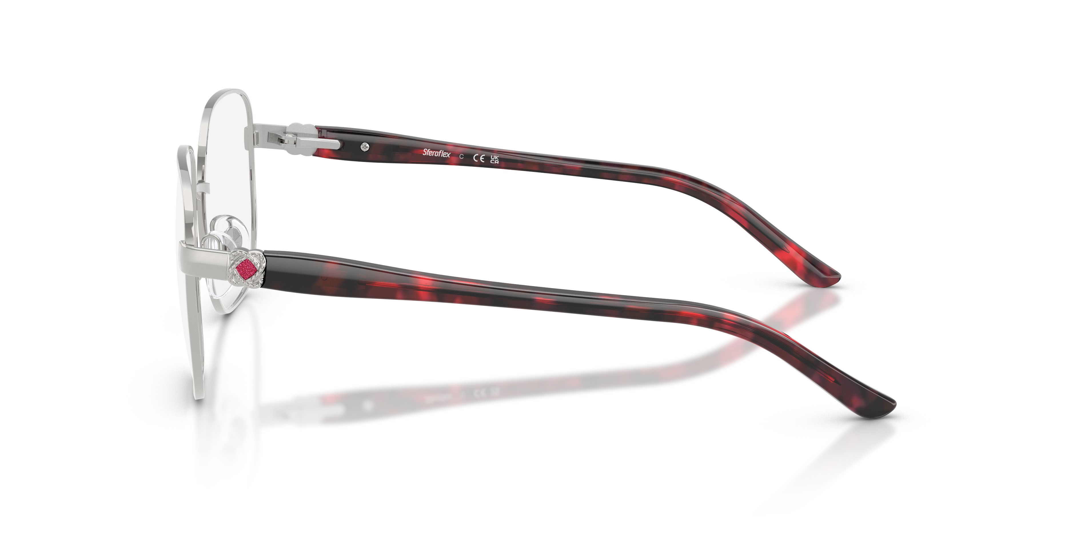 Eyeglasses Sferoflex SF 2606 (103) color argento lucido shape square lenses lente demo