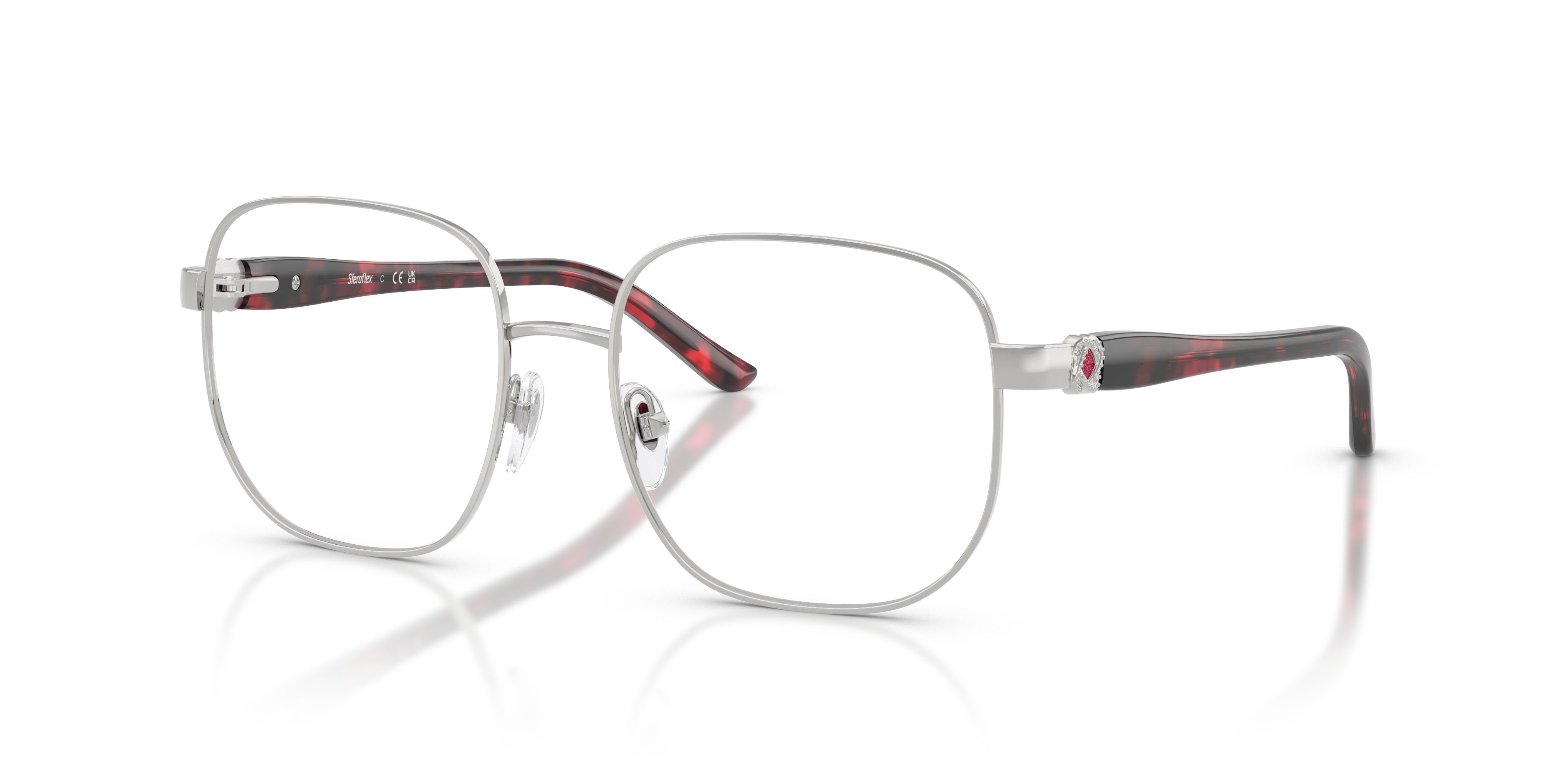 Eyeglasses Sferoflex SF 2606 (103) color argento lucido shape square lenses lente demo