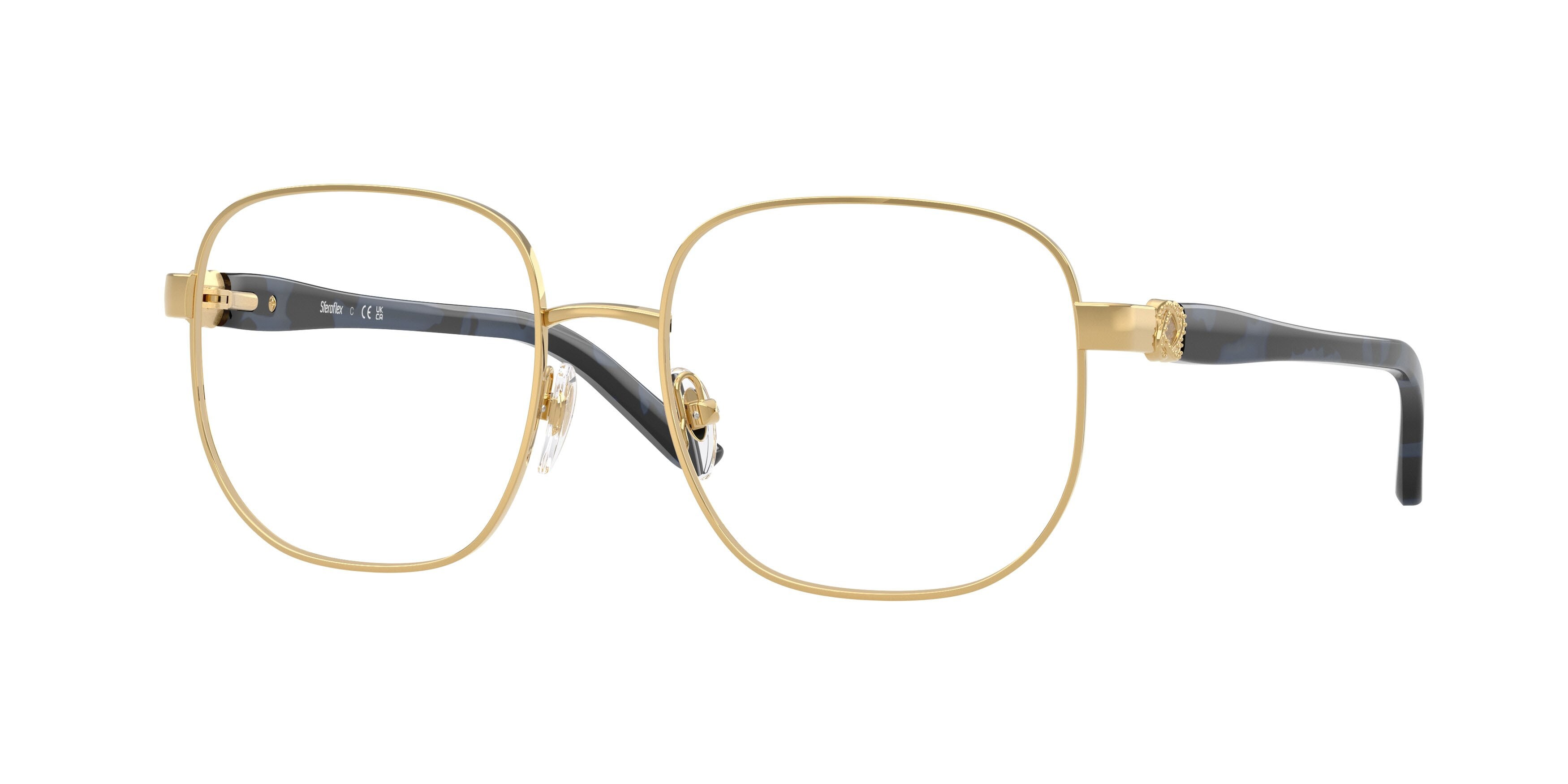Eyeglasses Sferoflex SF 2606 (108) color oro lucido shape square lenses lente demo