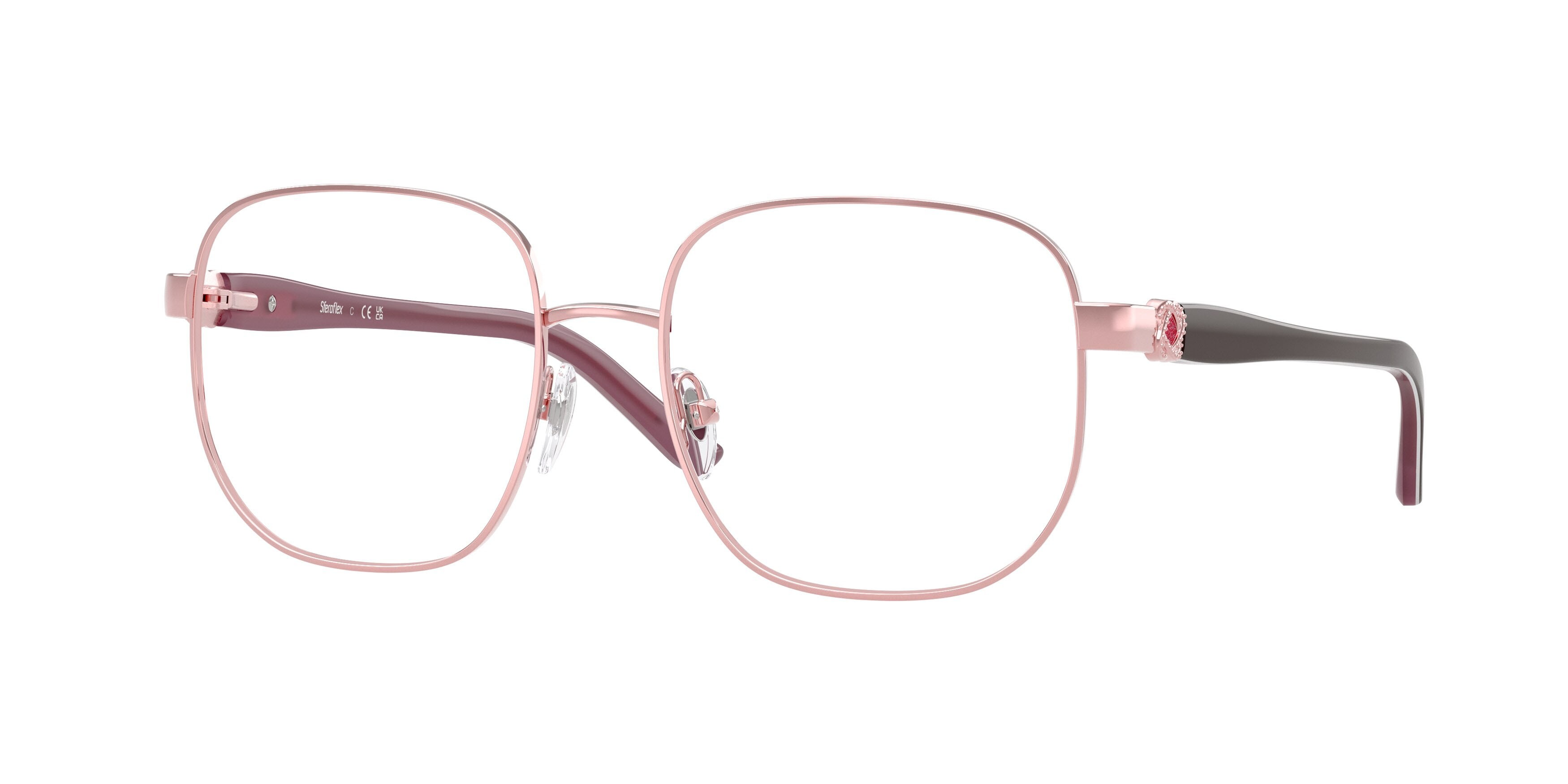 Eyeglasses Sferoflex SF 2606 (490) color rosa lucido shape square lenses lente demo
