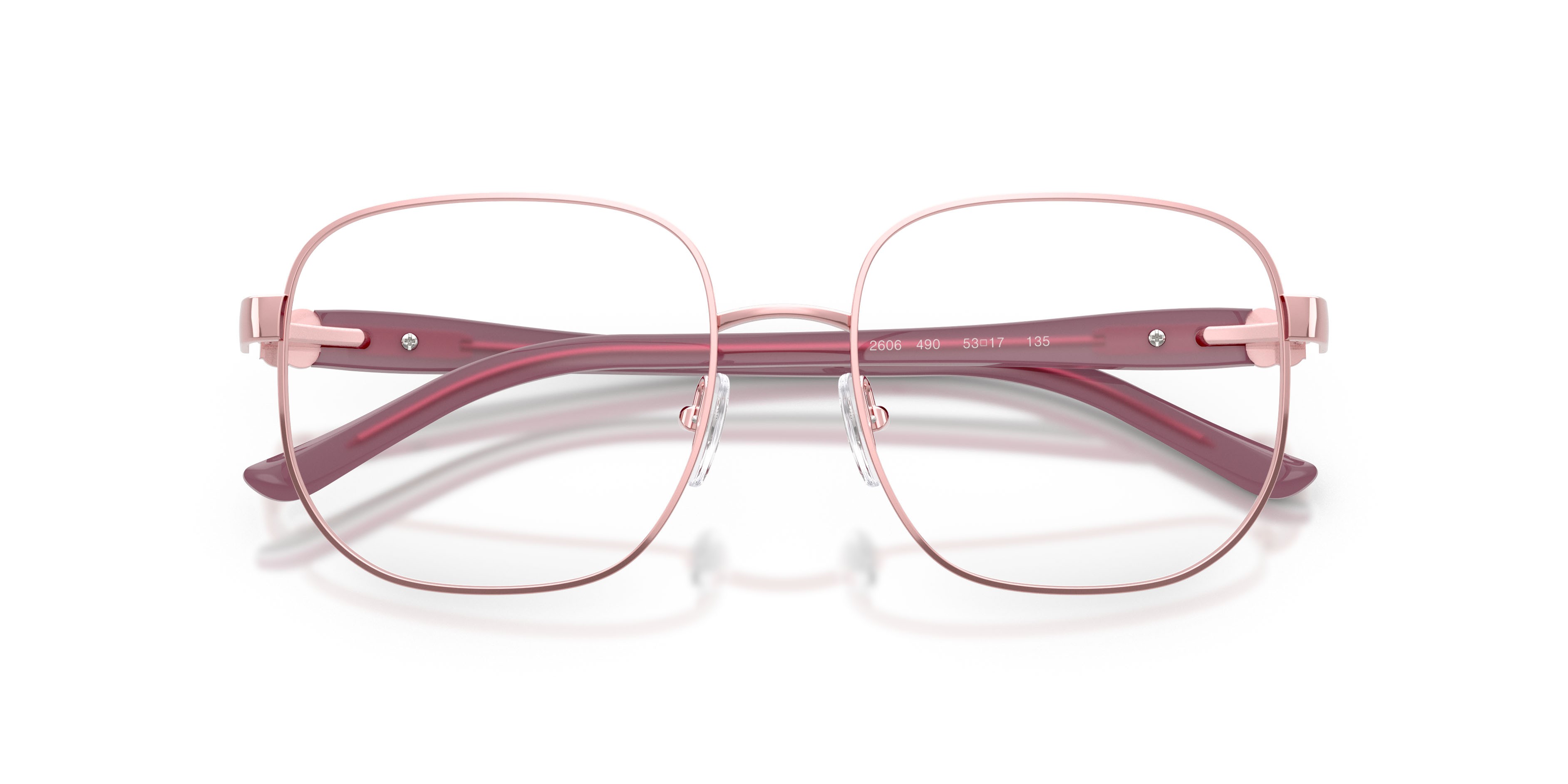 Eyeglasses Sferoflex SF 2606 (490) color rosa lucido shape square lenses lente demo