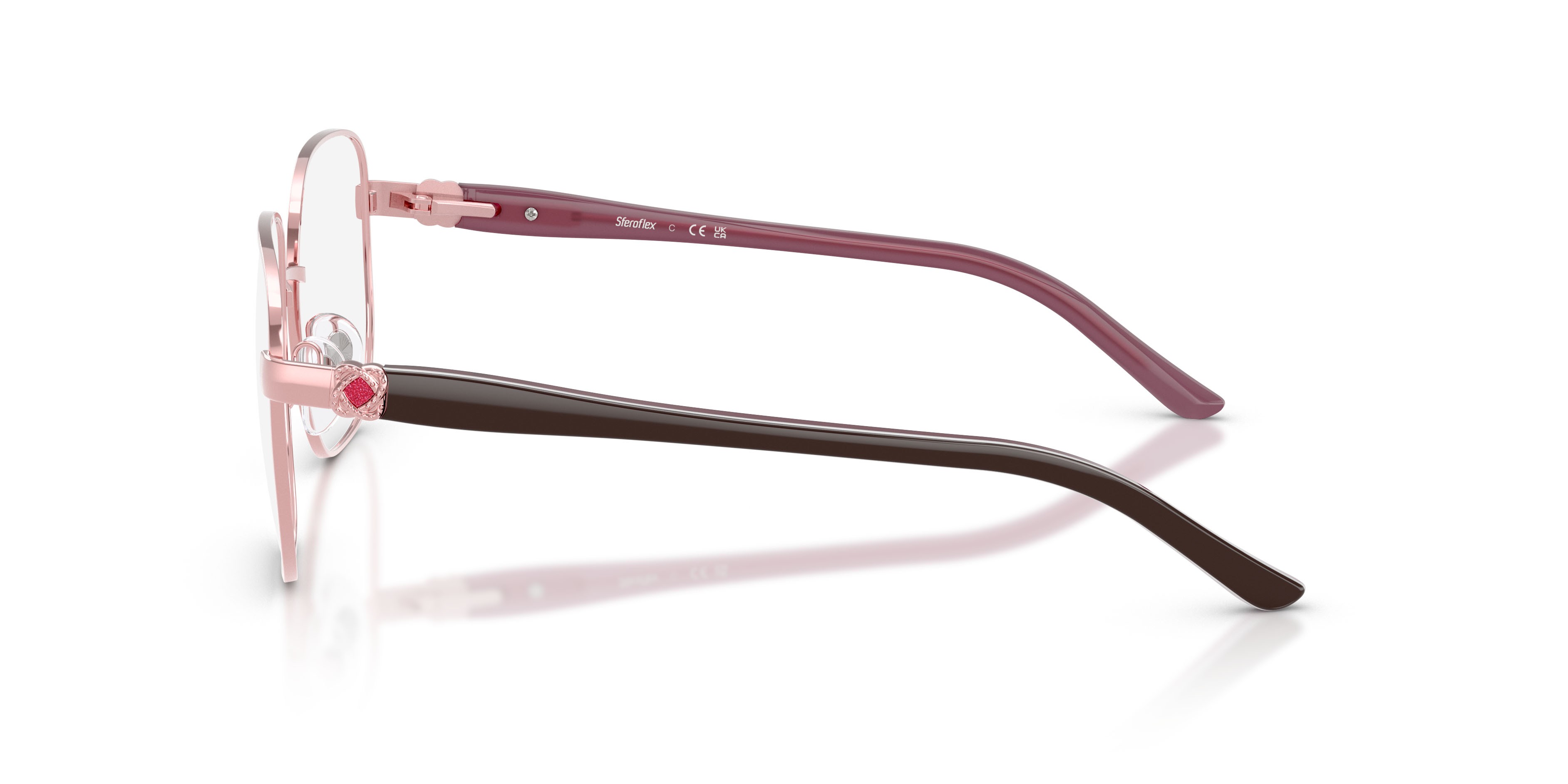 Eyeglasses Sferoflex SF 2606 (490) color rosa lucido shape square lenses lente demo