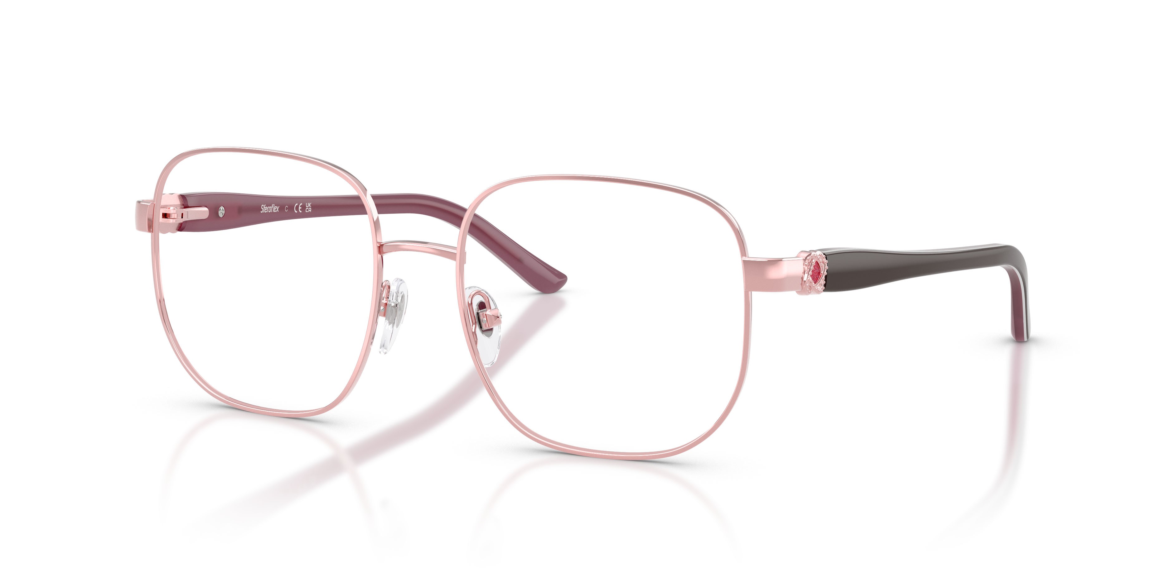 Eyeglasses Sferoflex SF 2606 (490) color rosa lucido shape square lenses lente demo