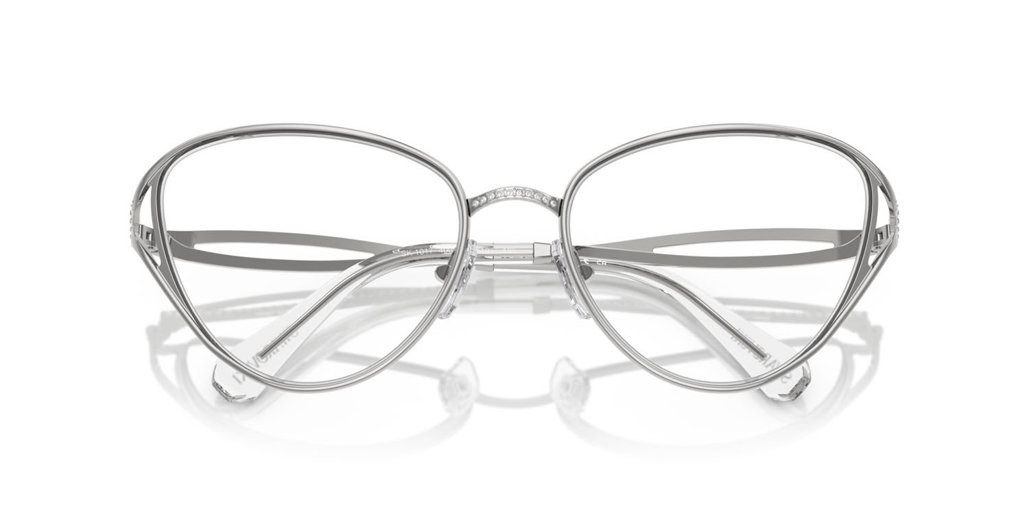 Occhiali da vista Swarovski SK 1017 (4001) colore argento forma cat eye lenti lente demo