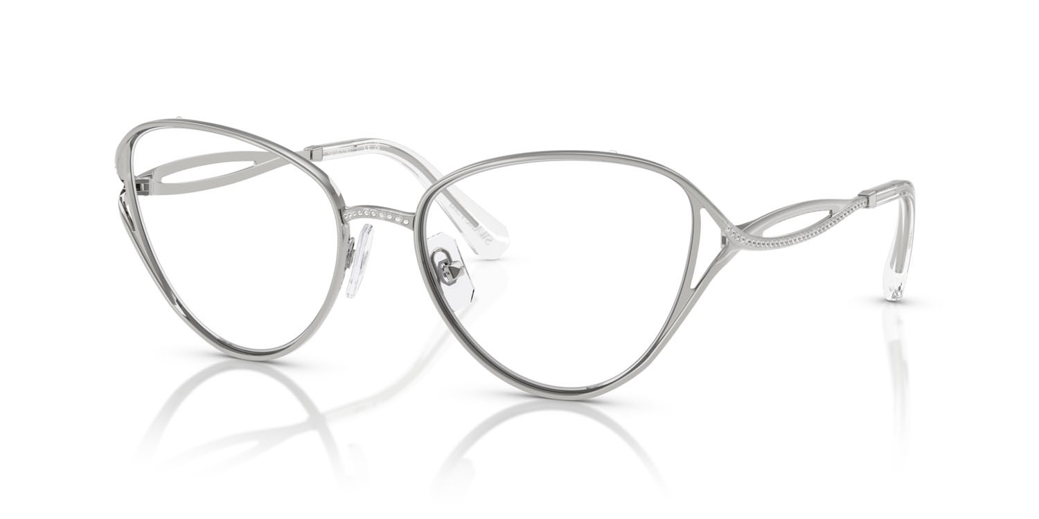 Occhiali da vista Swarovski SK 1017 (4001) colore argento forma cat eye lenti lente demo