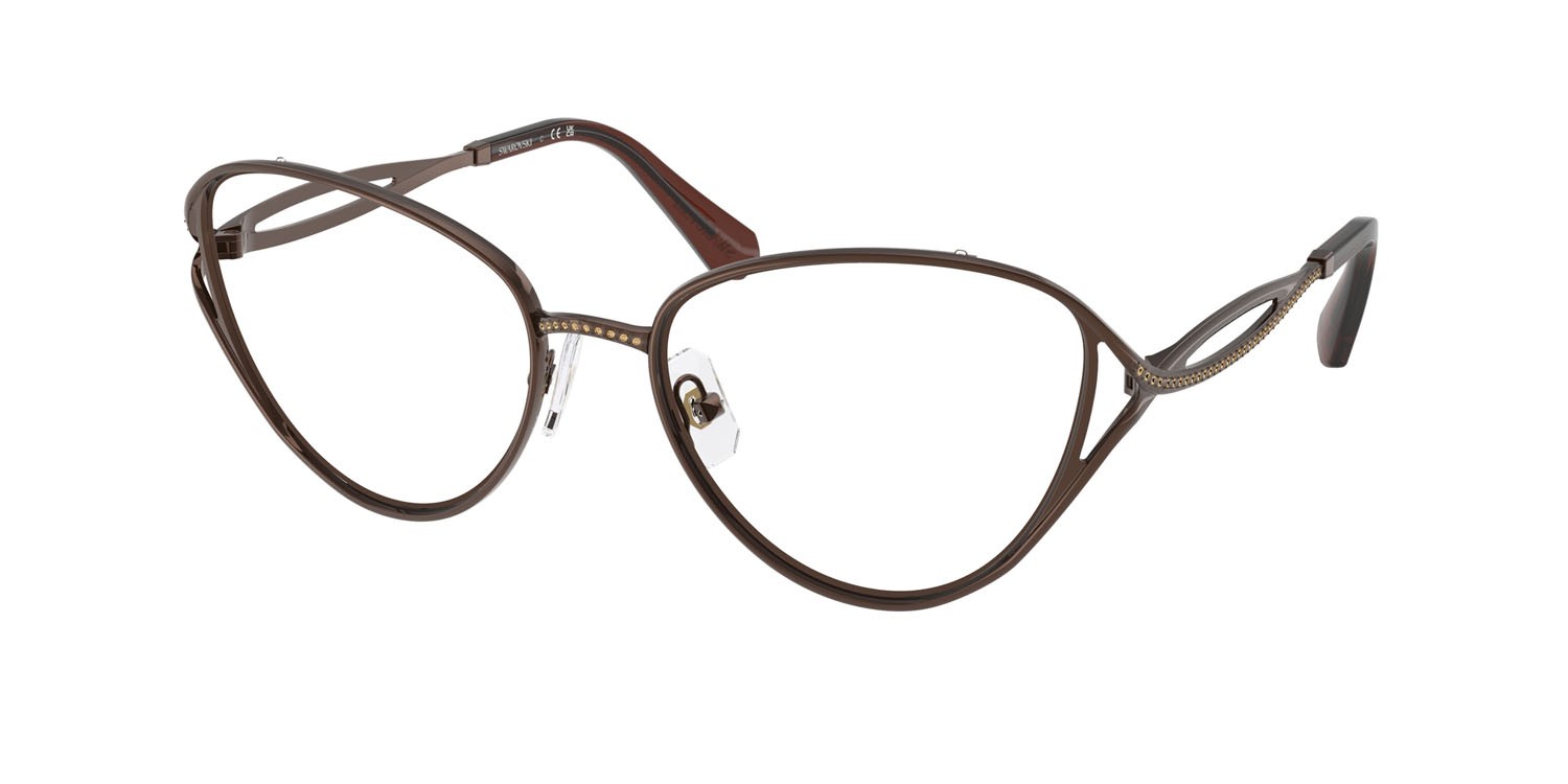 Eyeglasses Swarovski SK 1017 (4002) color marrone shape cat eye lenses lente demo