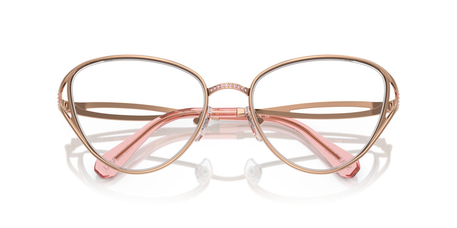 Eyeglasses Swarovski SK 1017 (4014) color oro rose shape cat eye lenses lente demo