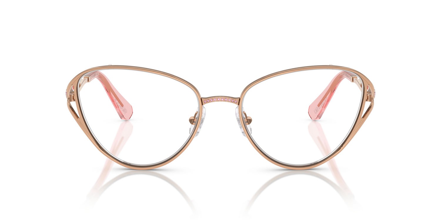 Eyeglasses Swarovski SK 1017 (4014) color oro rose shape cat eye lenses lente demo
