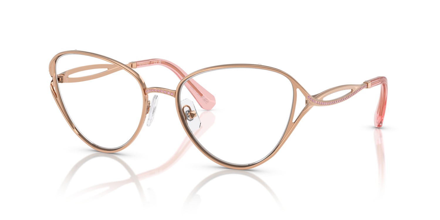 Eyeglasses Swarovski SK 1017 (4014) color oro rose shape cat eye lenses lente demo