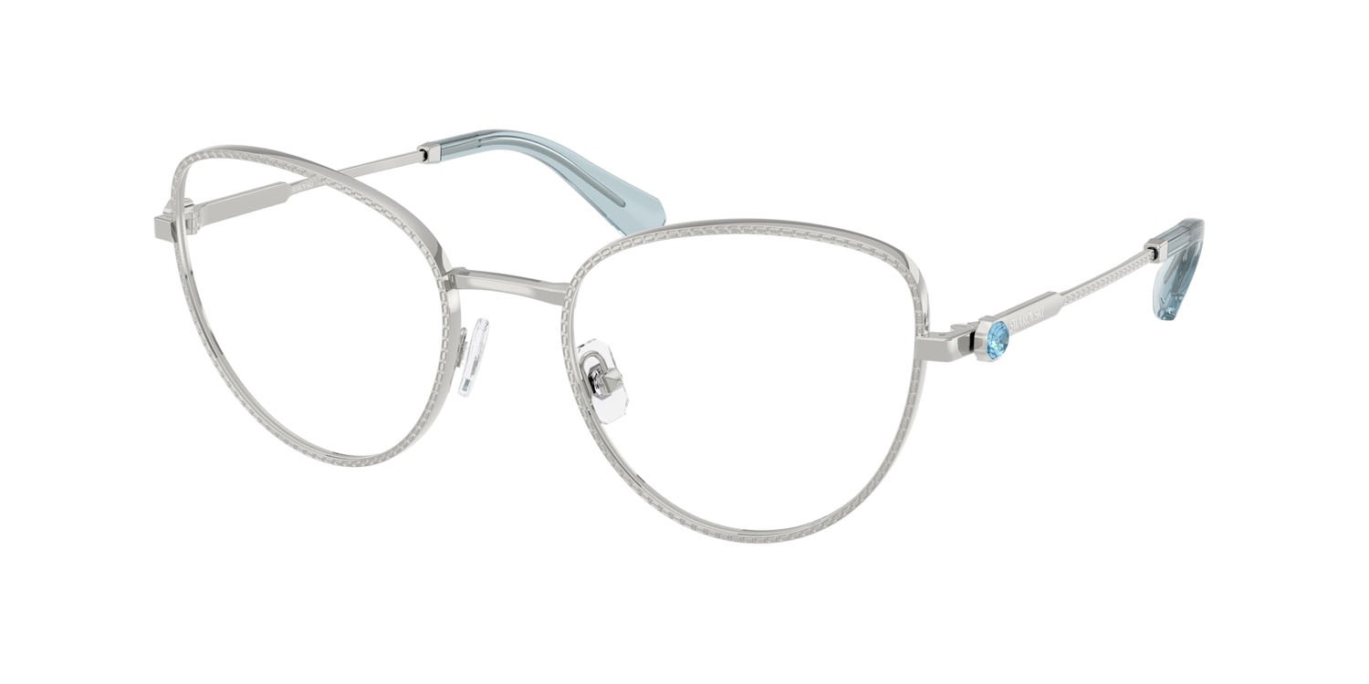 Eyeglasses Swarovski SK 1022 (4020) color argento shape cat eye lenses lente demo