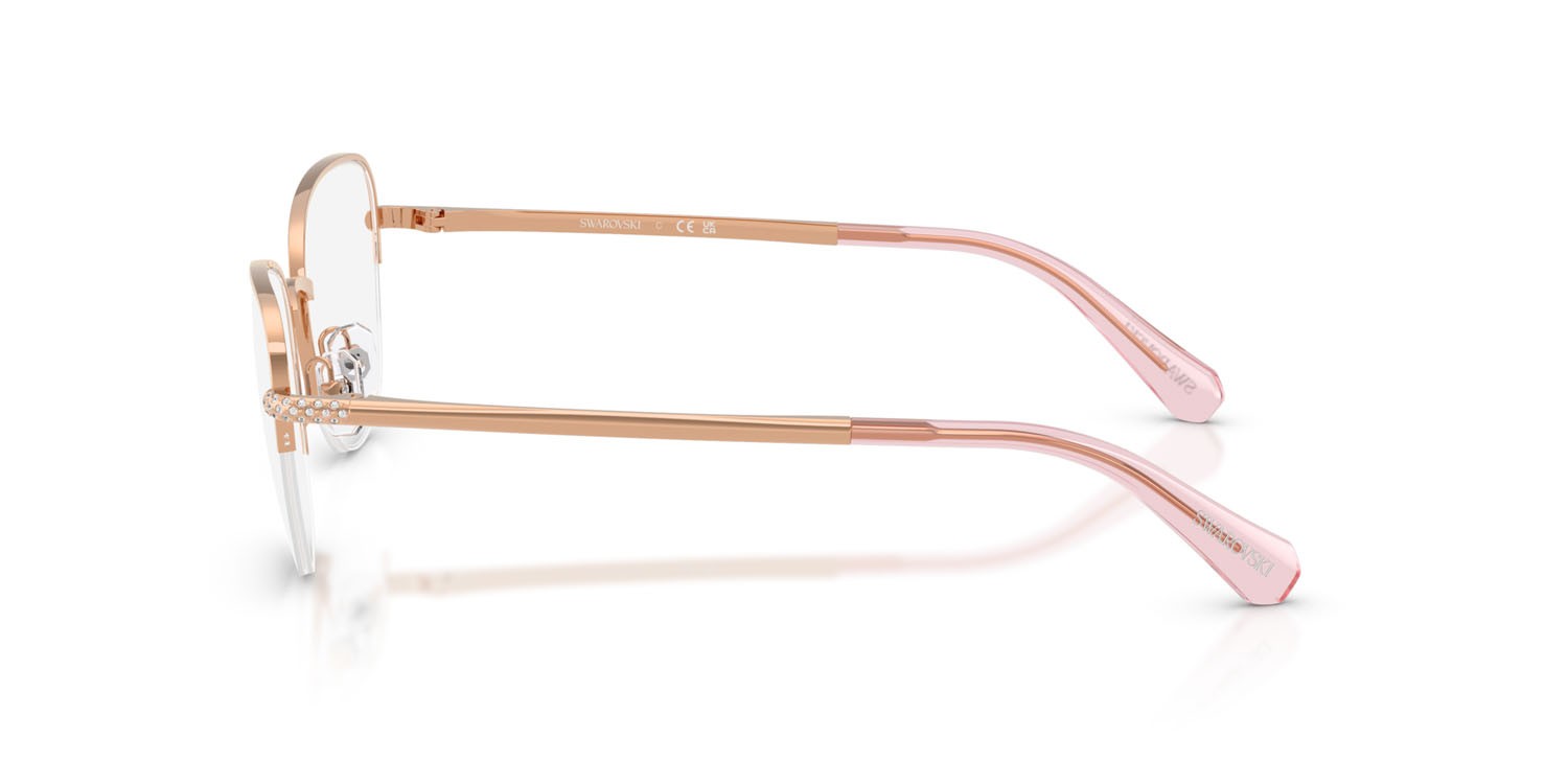 Eyeglasses Swarovski SK 1023 (4014) color oro rose shape cat eye lenses lente demo