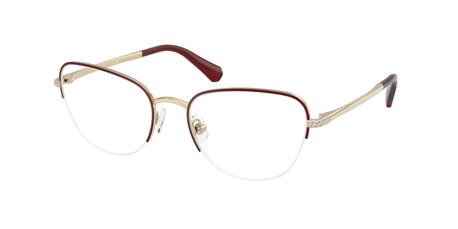 Eyeglasses Swarovski SK 1023 (4038) color oro pallido/bordeaux canna di fucile shape cat eye lenses lente demo