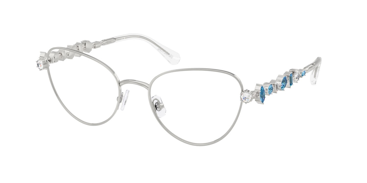 Eyeglasses Swarovski SK 1024 (401A) color argento shape cat eye lenses lente demo