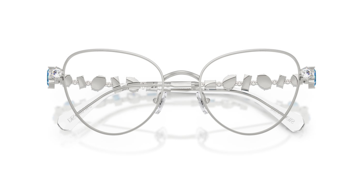 Eyeglasses Swarovski SK 1024 (401A) color argento shape cat eye lenses lente demo