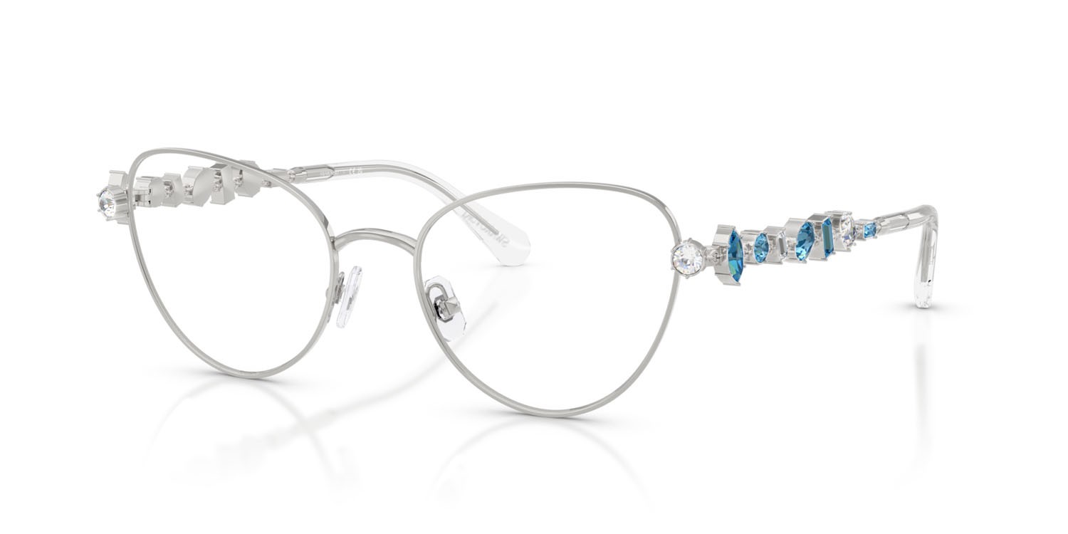 Eyeglasses Swarovski SK 1024 (401A) color argento shape cat eye lenses lente demo