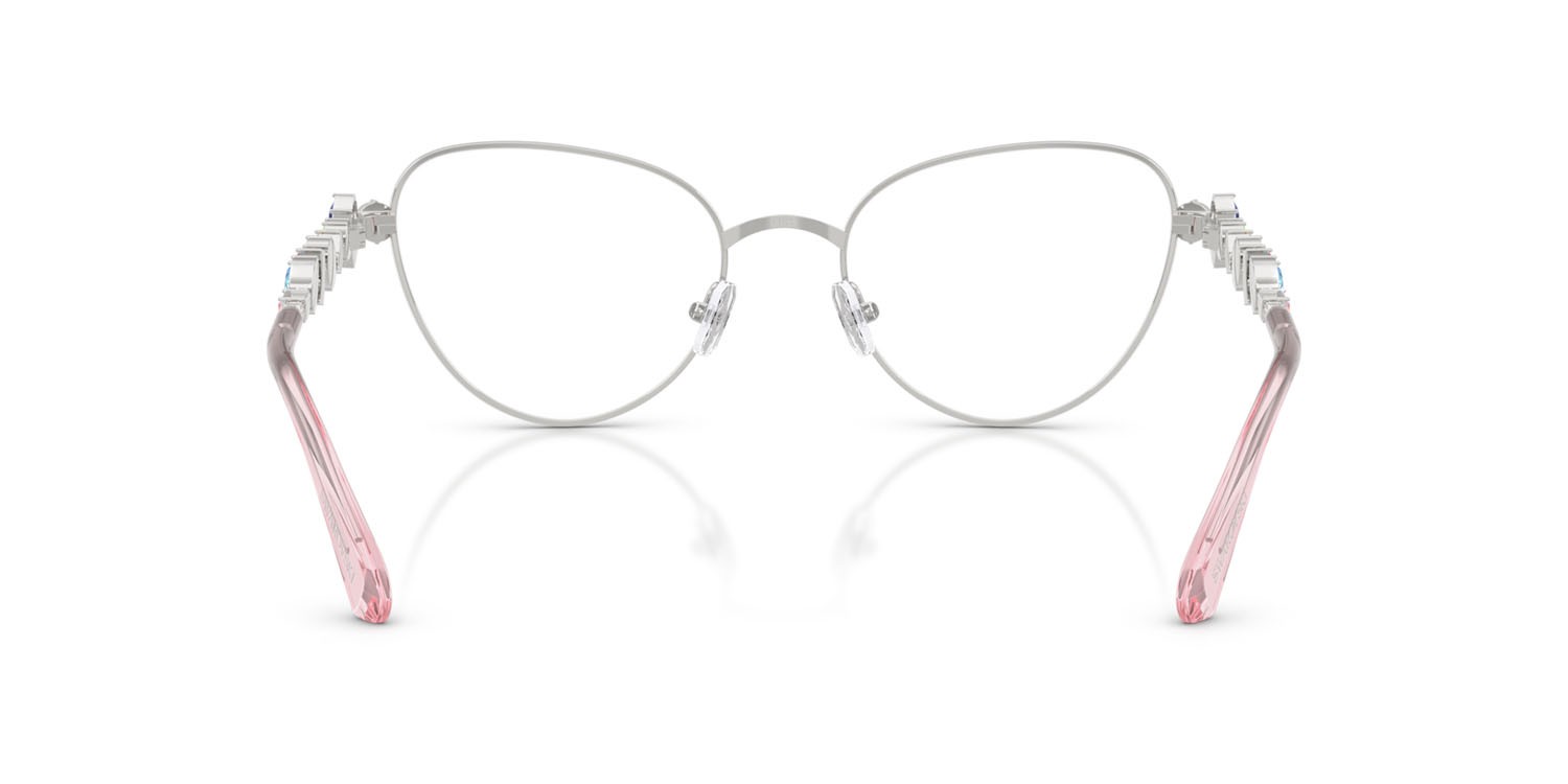 Occhiali da vista Swarovski SK 1024 (401M) colore argento forma cat eye lenti lente demo