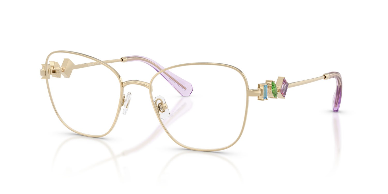 Eyeglasses Swarovski SK 1025 (403M) color oro pallido shape irregular lenses lente demo