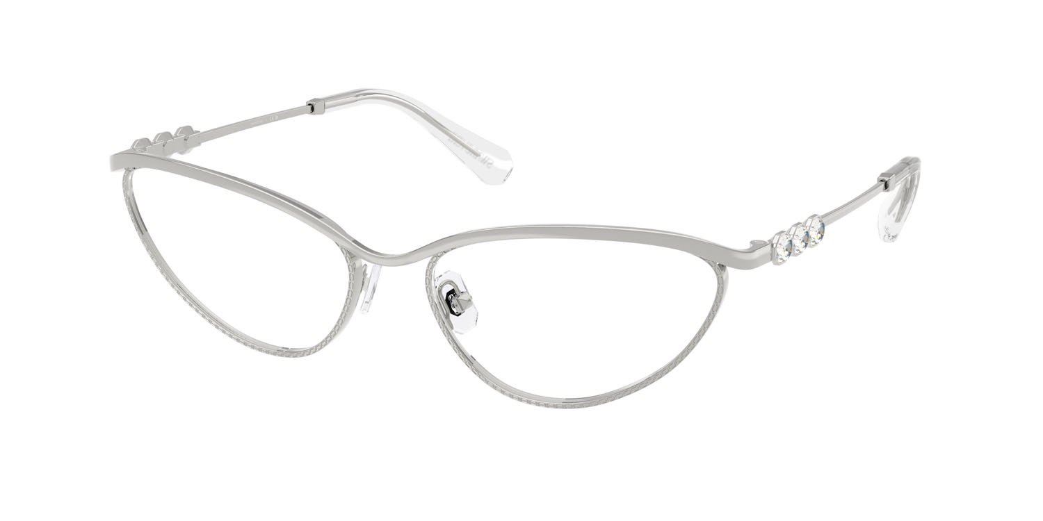 Eyeglasses Swarovski SK 1027 (4001) color argento shape cat eye lenses lente demo