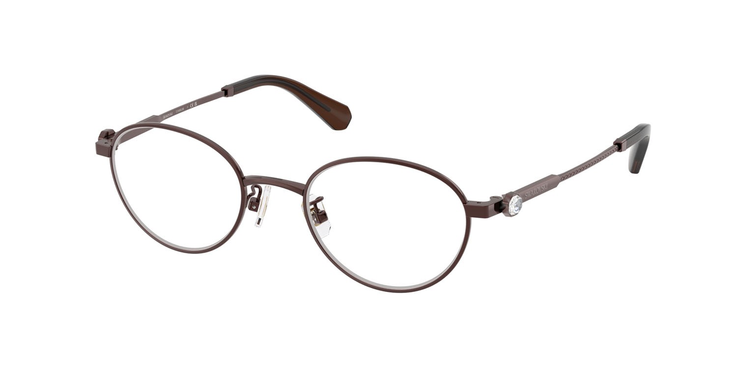 Eyeglasses Swarovski SK 1028TD (4041) color marrone shape round lenses lente demo