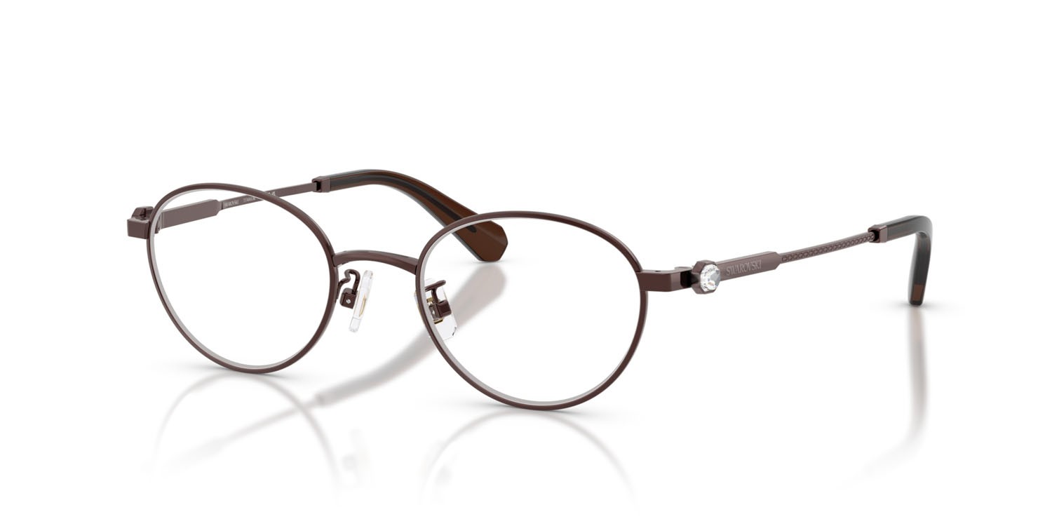 Eyeglasses Swarovski SK 1028TD (4041) color marrone shape round lenses lente demo