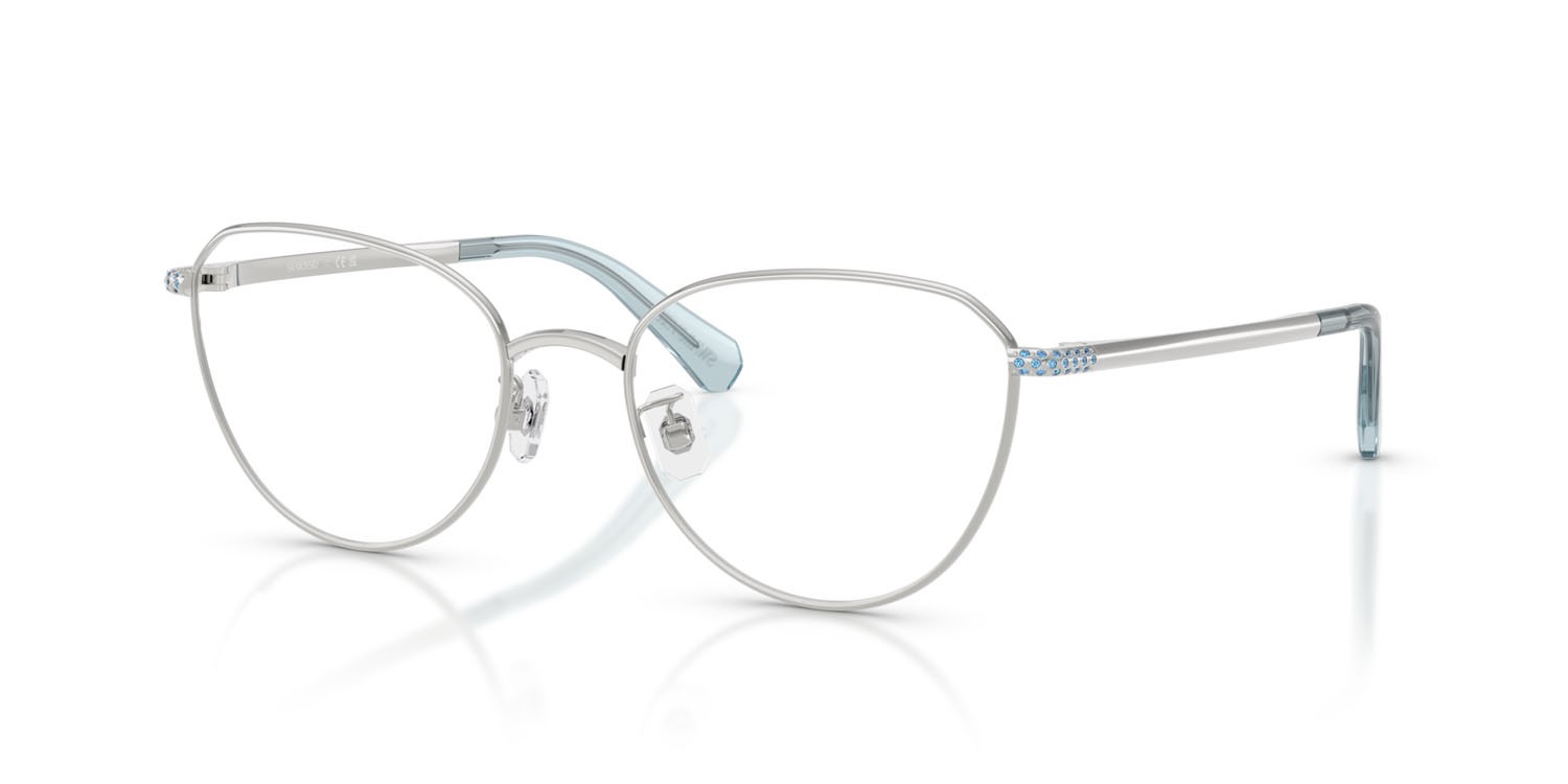 Eyeglasses Swarovski SK 1029D (4020) color argento shape round lenses lente demo