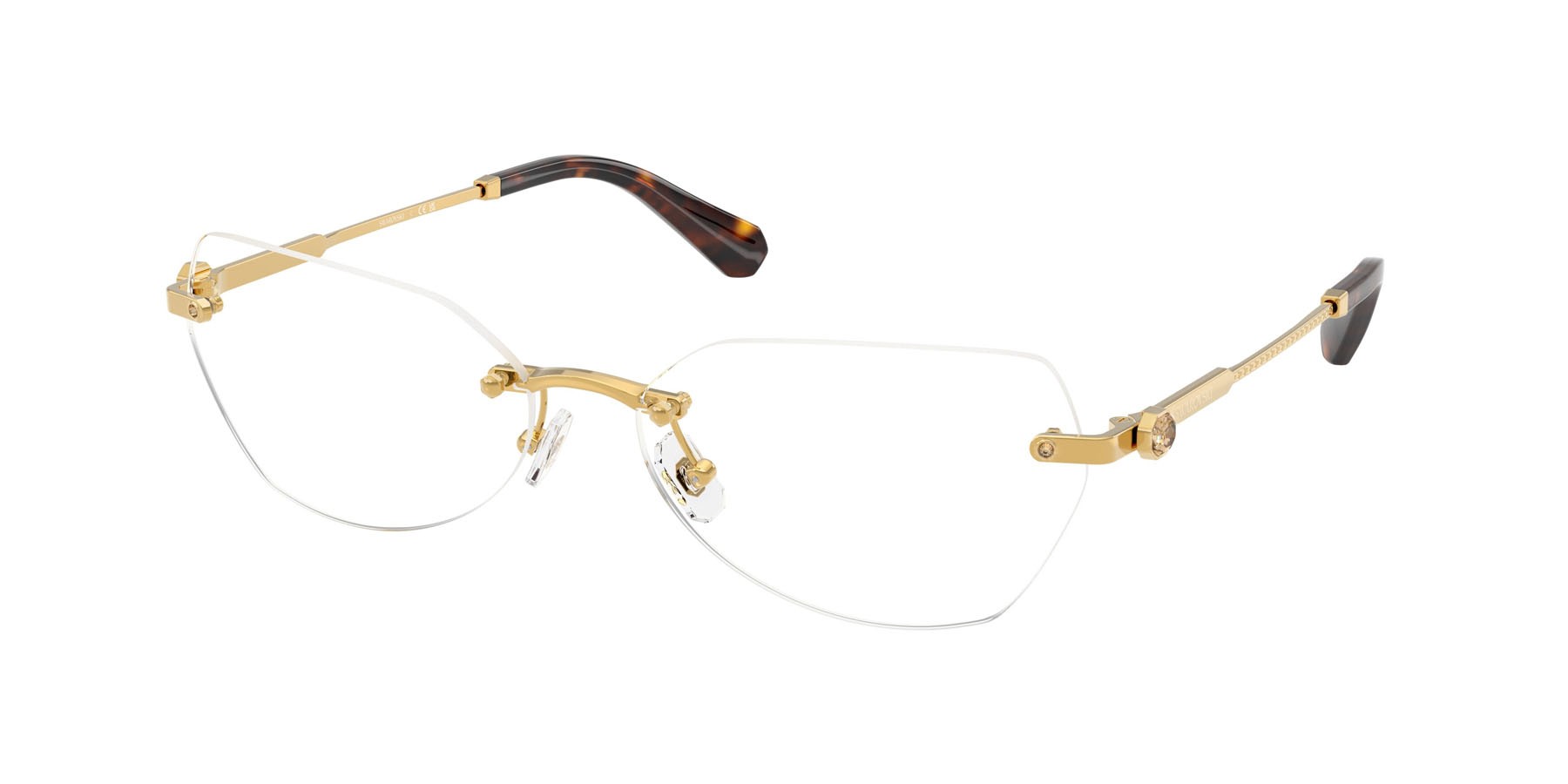 Eyeglasses Swarovski SK 1031 (4007) color oro scuro shape irregular lenses lente demo